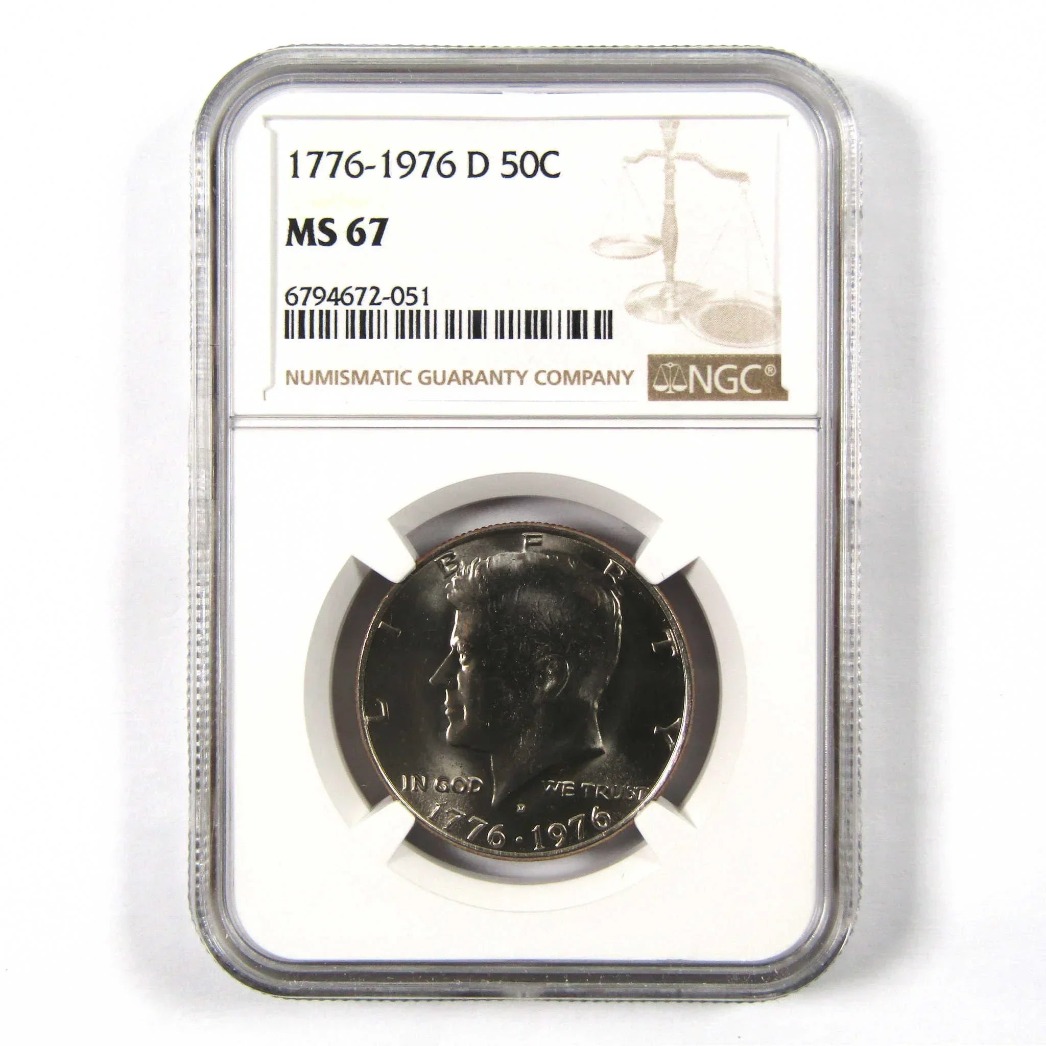 1976 D Kennedy Bicentennial 50c MS 67 NGC Clad Unc SKU:I9812