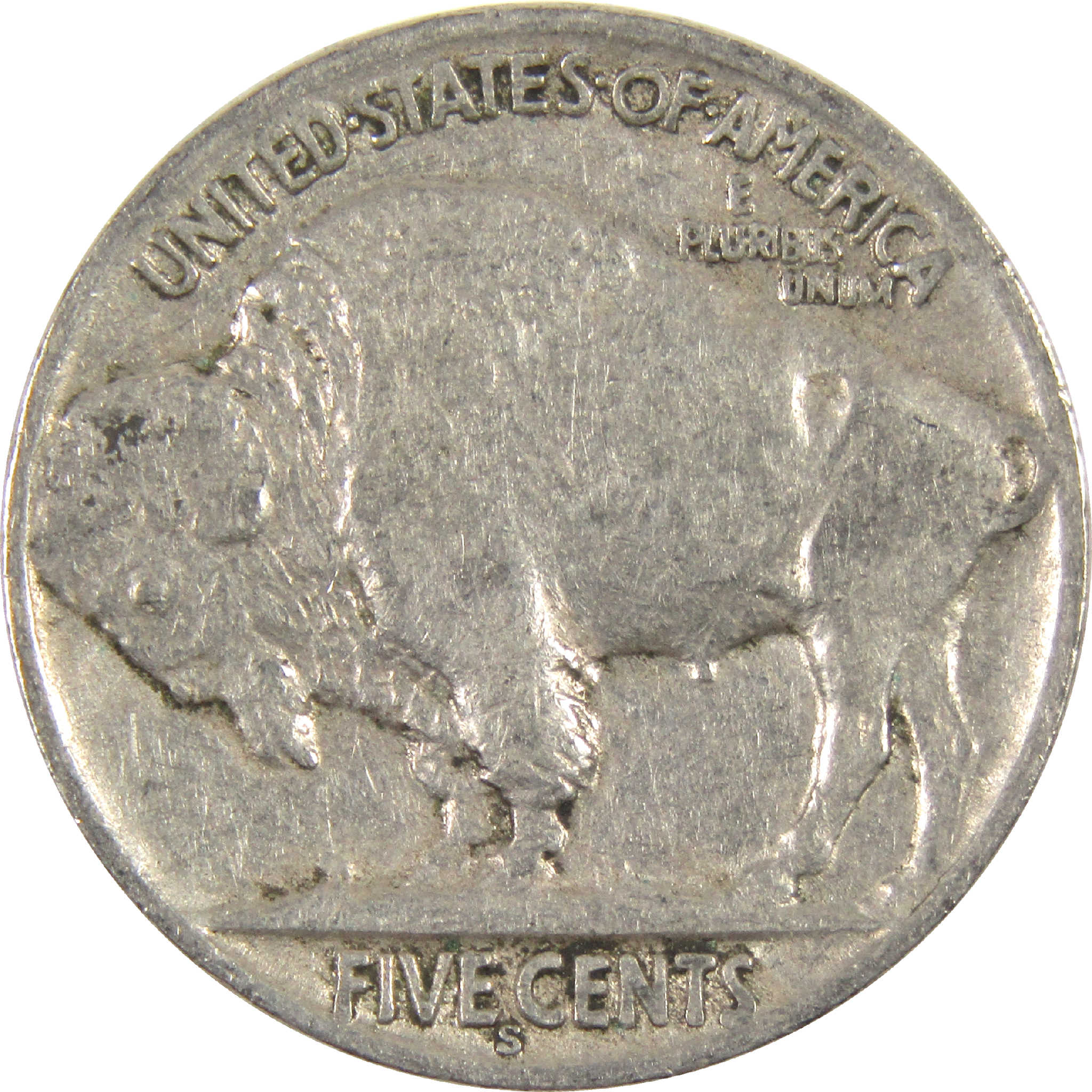 1937 S Indian Head Buffalo Nickel F Fine 5c Coin