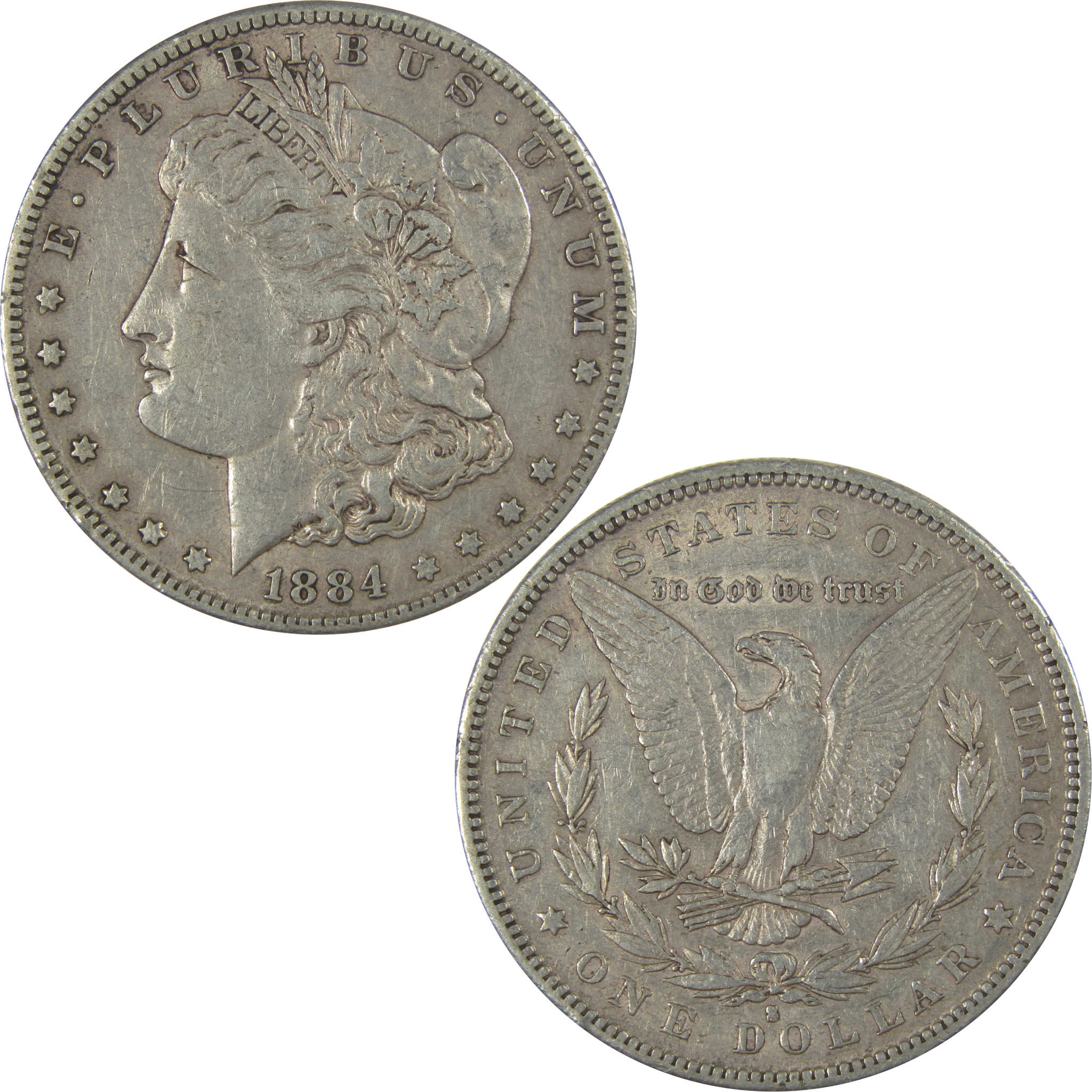 1884 S Morgan Dollar XF EF Extremely Fine Silver $1 Coin SKU:CPC1061 - Morgan coin - Morgan silver dollar - Morgan silver dollar for sale - Profile Coins & Collectibles