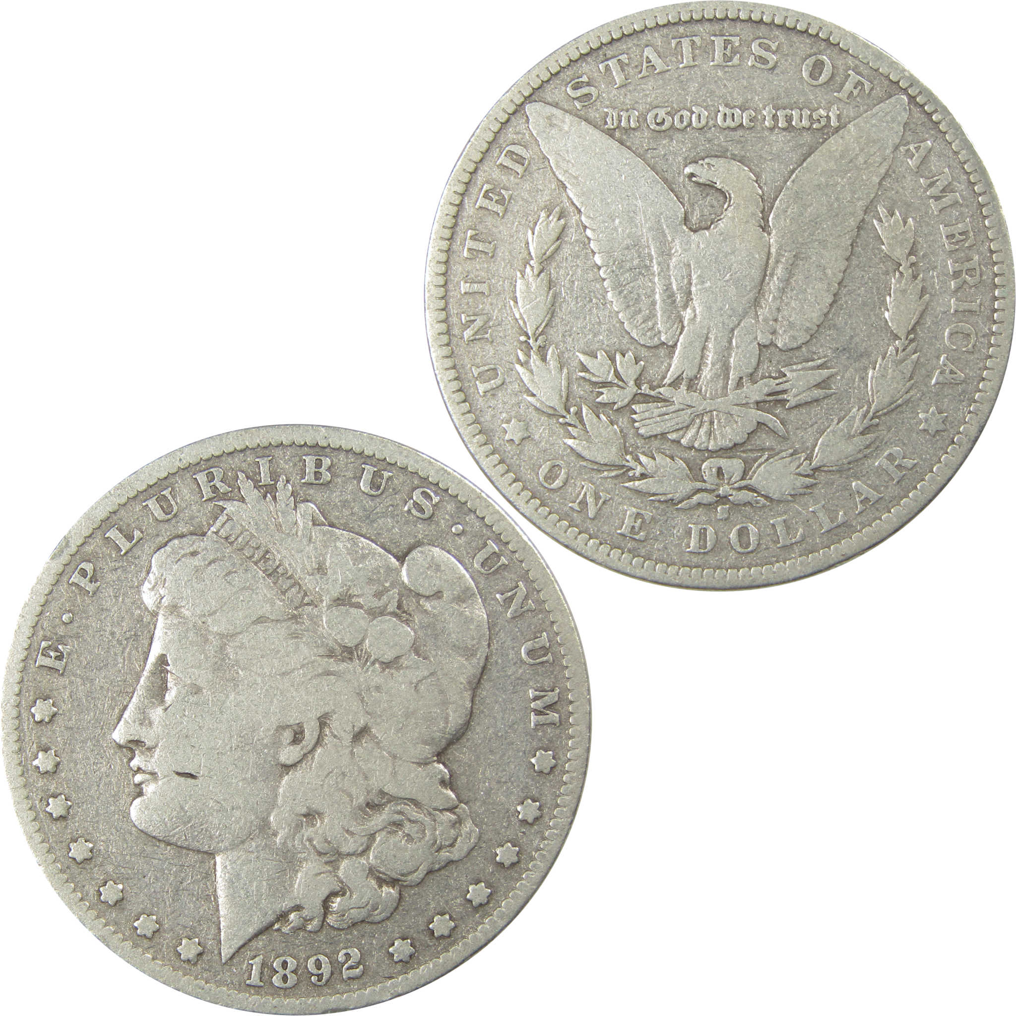 1892 S Morgan Dollar VG Very Good Details Silver $1 Coin SKU:CPC8912 - Morgan coin - Morgan silver dollar - Morgan silver dollar for sale - Profile Coins & Collectibles