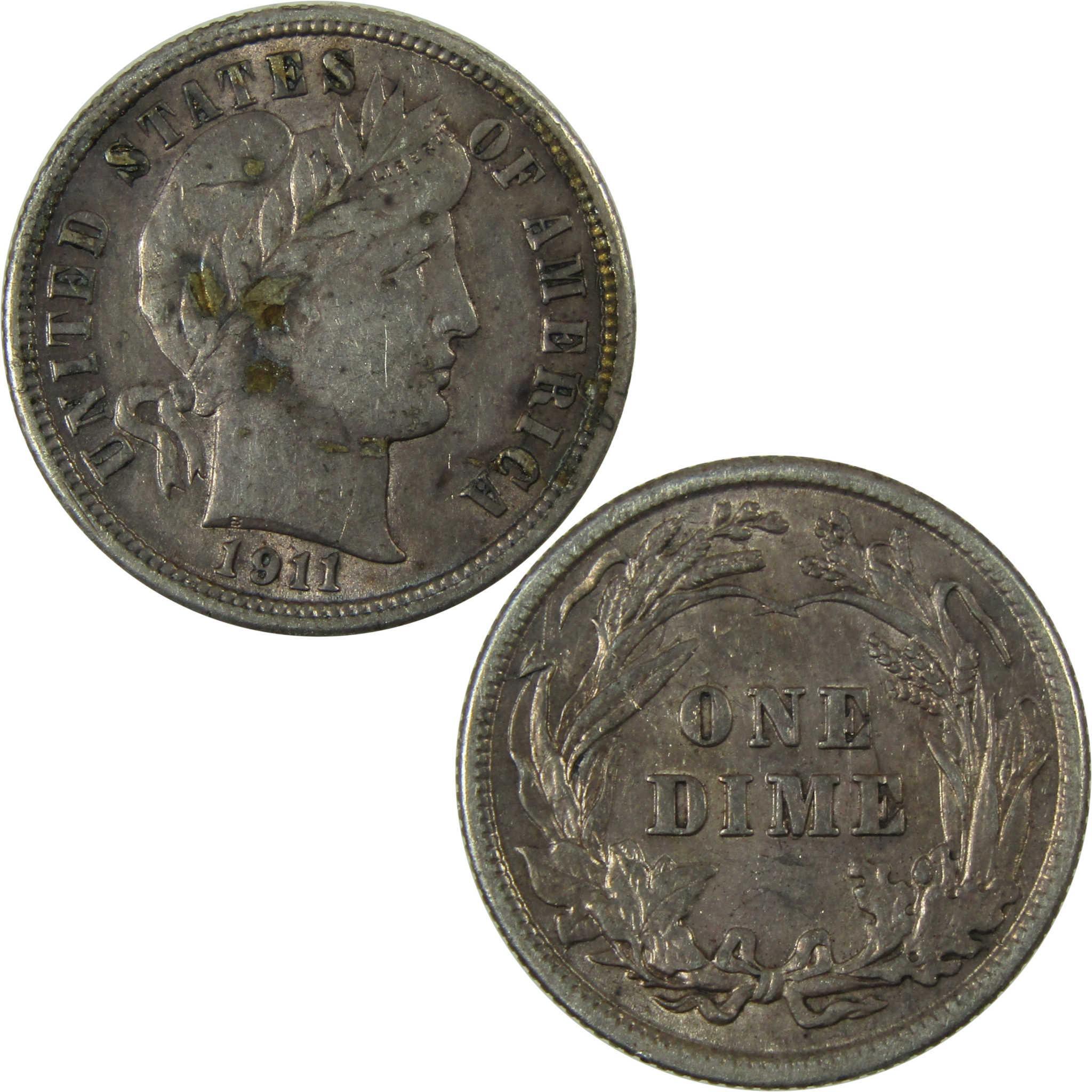 1911 Barber Silver Dime XF EF Extremely Fine Details SKU:CP1018
