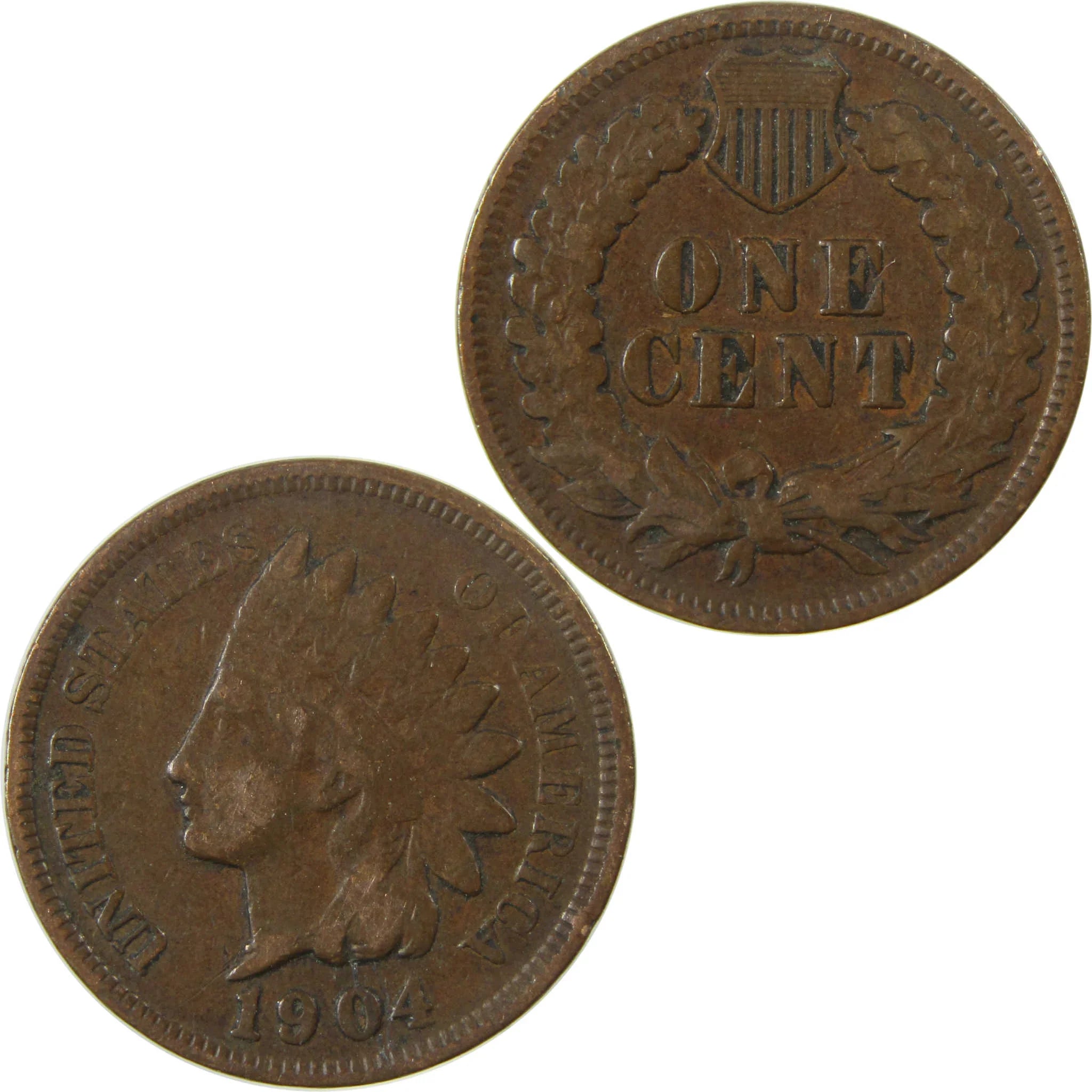 1904 Indian Head Cent F Fine Penny 1c Coin Collectible SKU:I26814