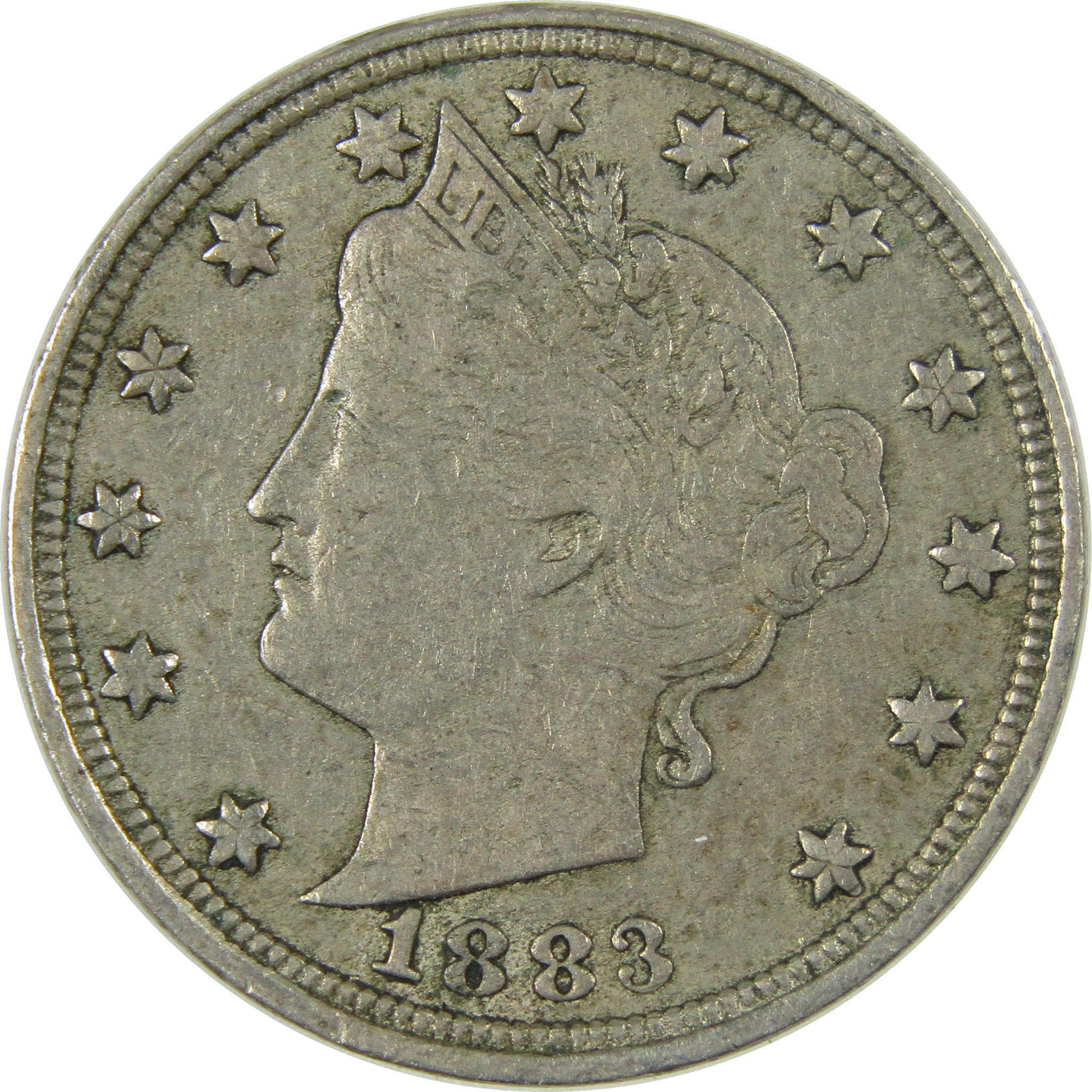 1883 No Cents Liberty Head V Nickel VF Very Fine 5c Coin SKU:I27244