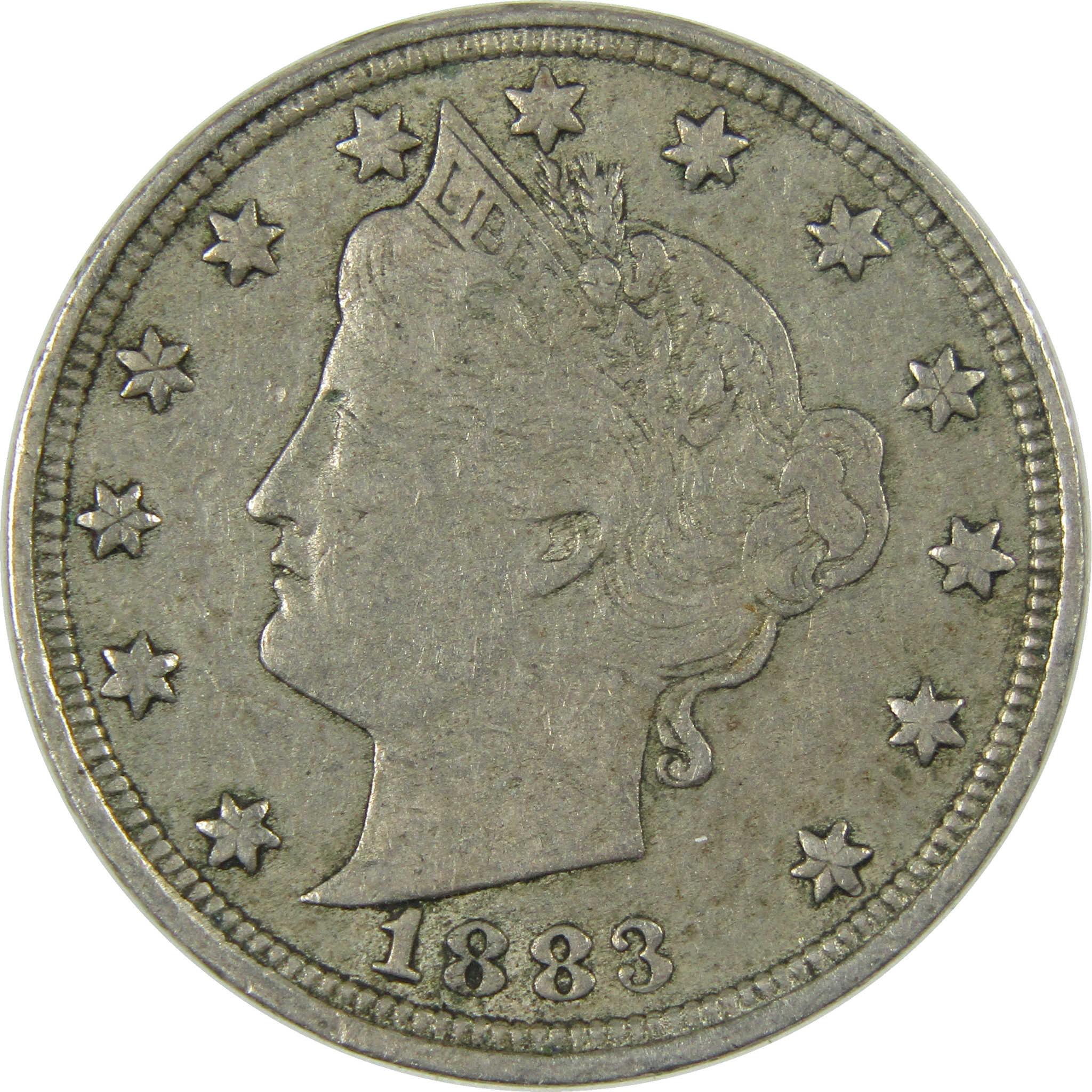 1883 No Cents Liberty Head V Nickel VF Very Fine 5c Coin SKU:I27244