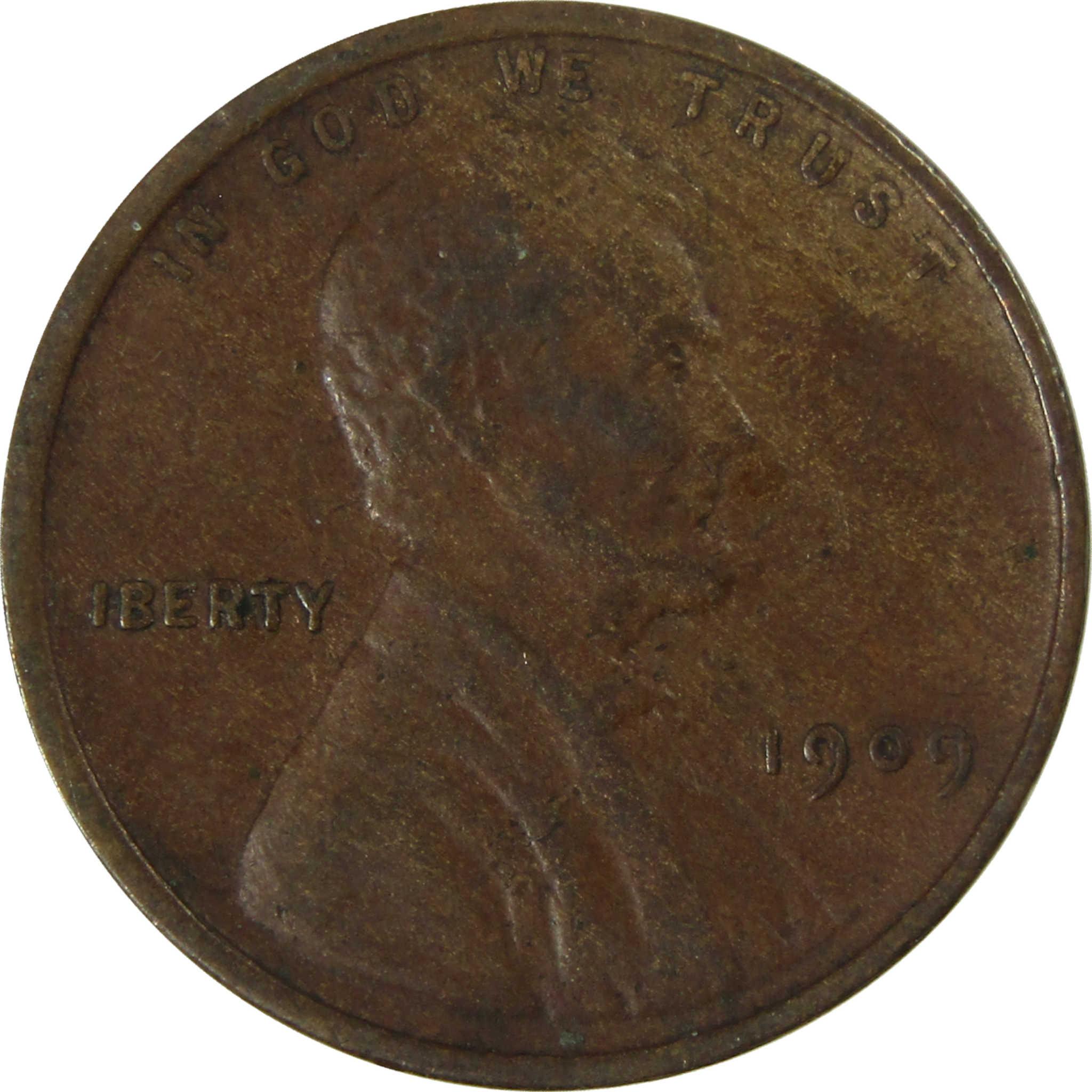 1909 Lincoln Wheat Cent VF Very Fine Penny 1c Coin SKU:I26749