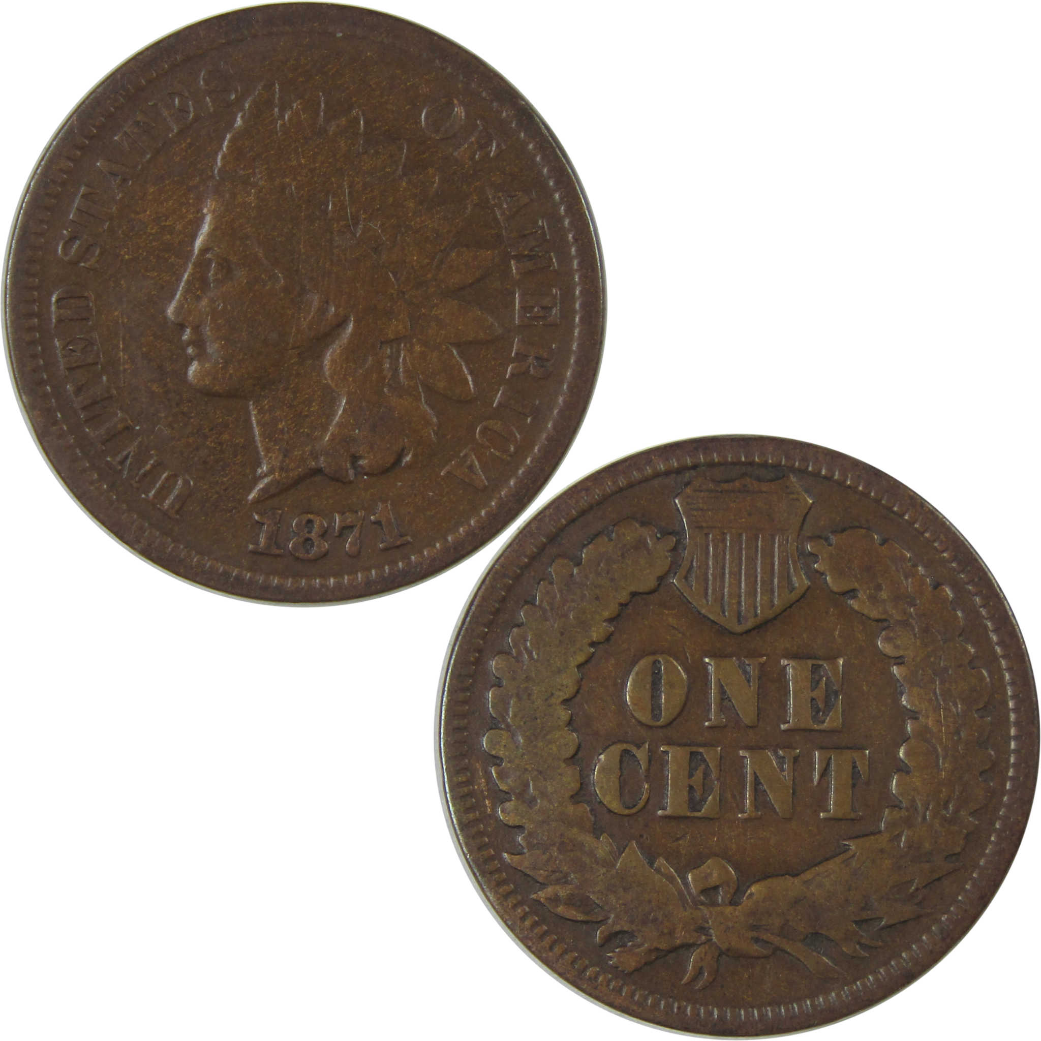 1871 Indian Head Cent G Good Penny 1c Coin SKU:CP28