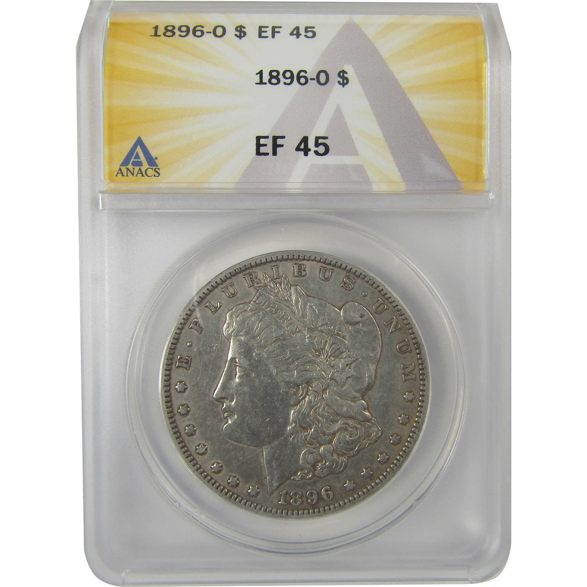 1896 O Morgan Dollar EF 45 ANACS Silver $1 Coin SKU:I20848 - Morgan coin - Morgan silver dollar - Morgan silver dollar for sale - Profile Coins & Collectibles