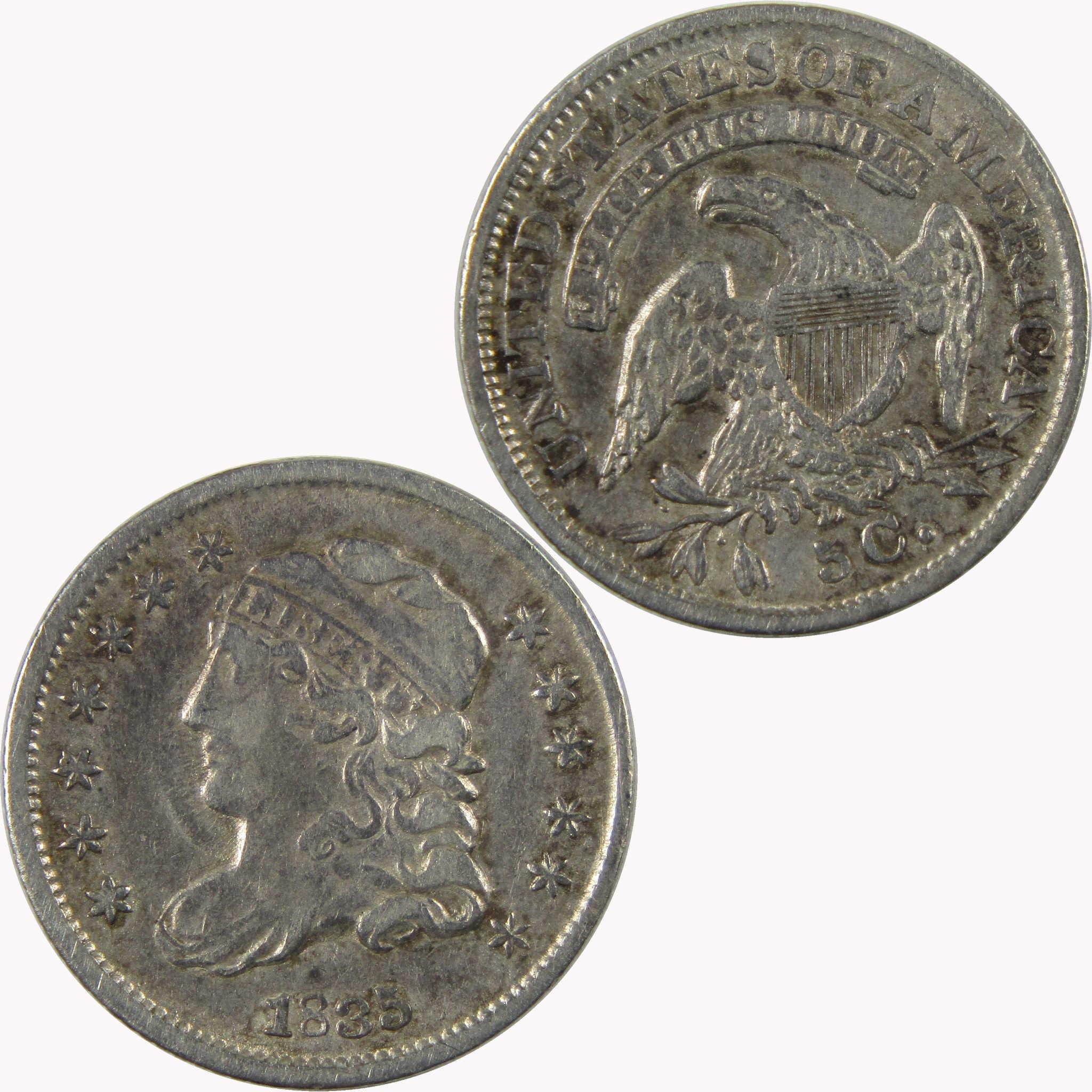 1835 Small Date and 5C Capped Bust Silver Half Dime XF SKU:I26915