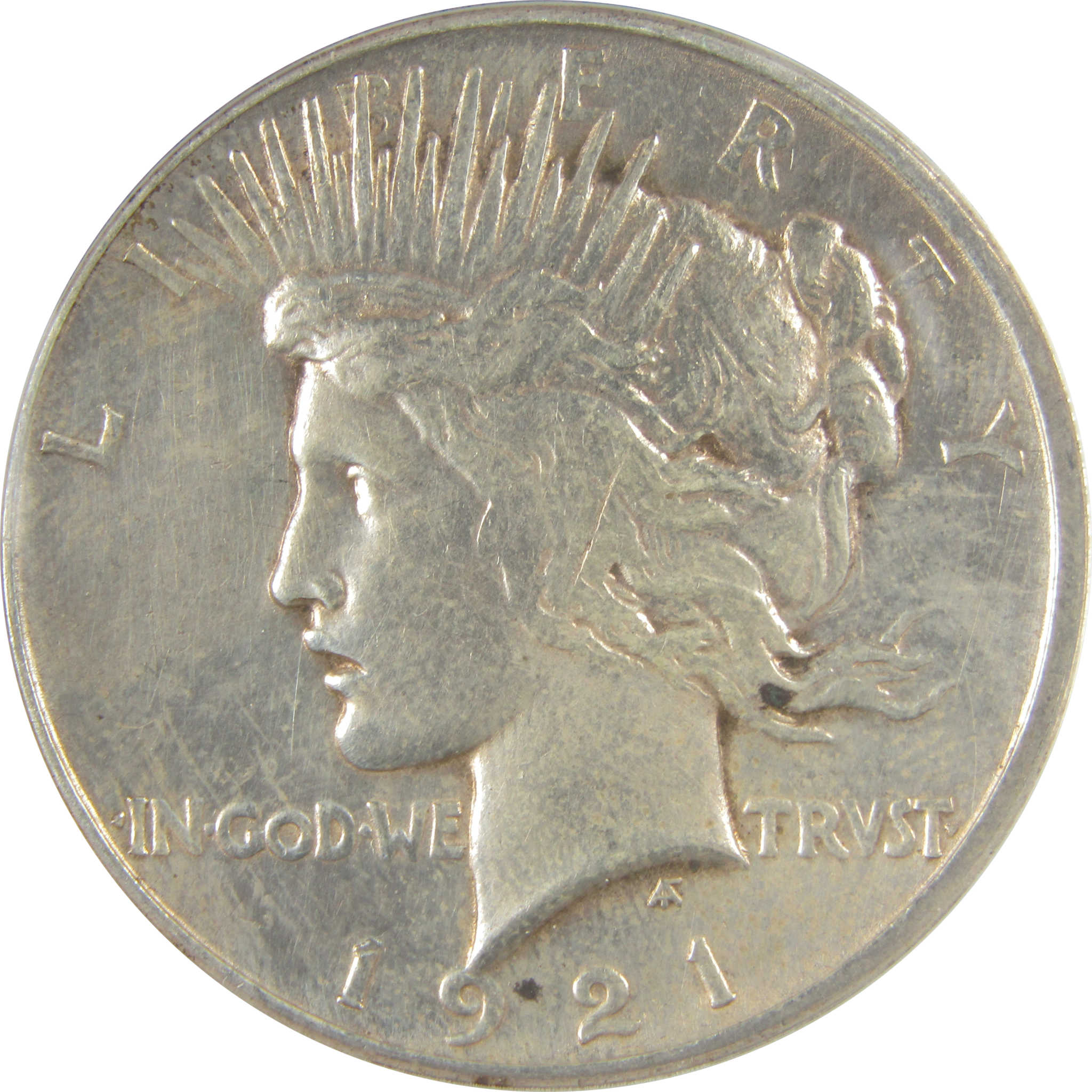 1921 High Relief Peace Dollar AU 50 Details ANACS Silver SKU:I21380