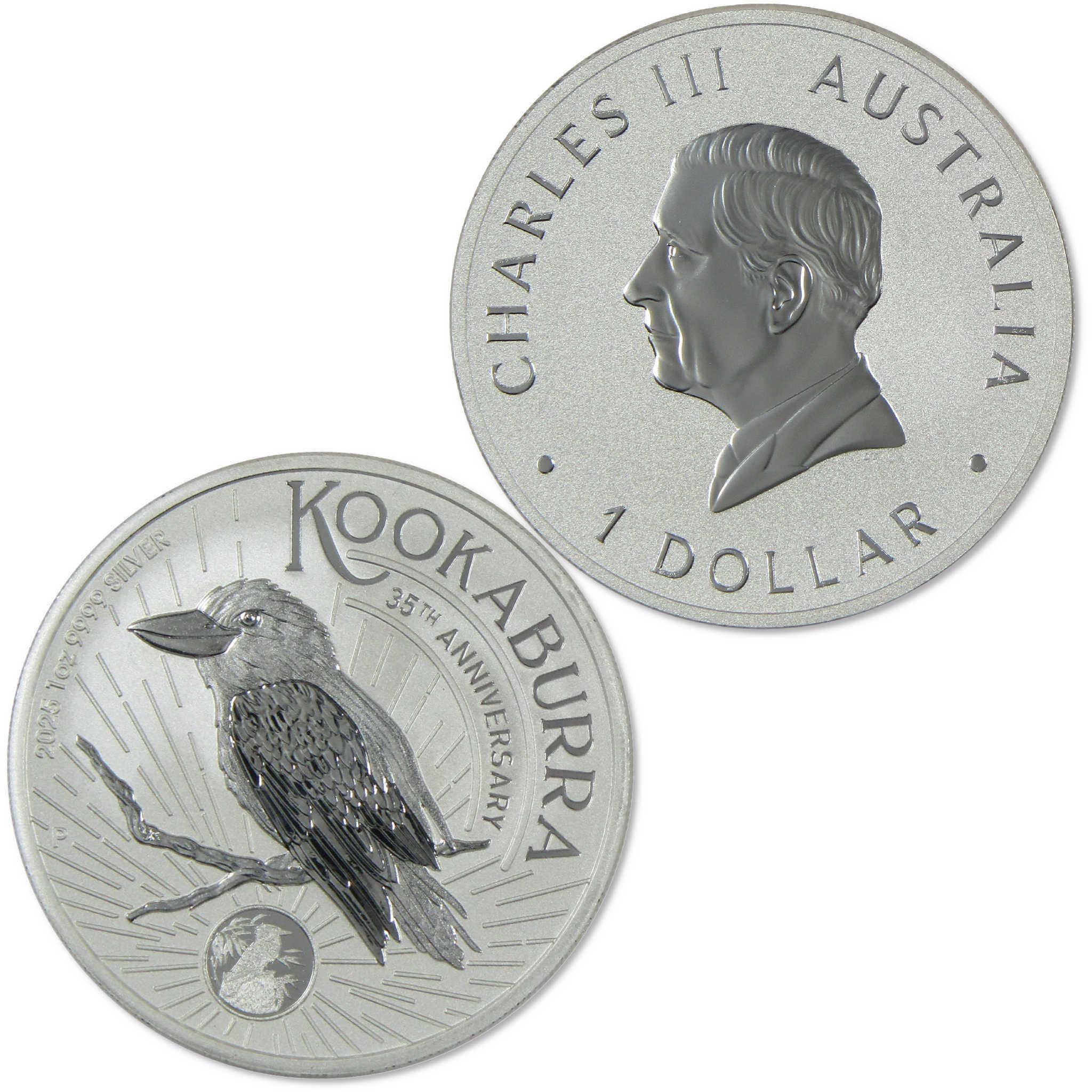 2025 Australian Kookaburra 35th Anniversary 1 oz .9999 Silver Coin BU