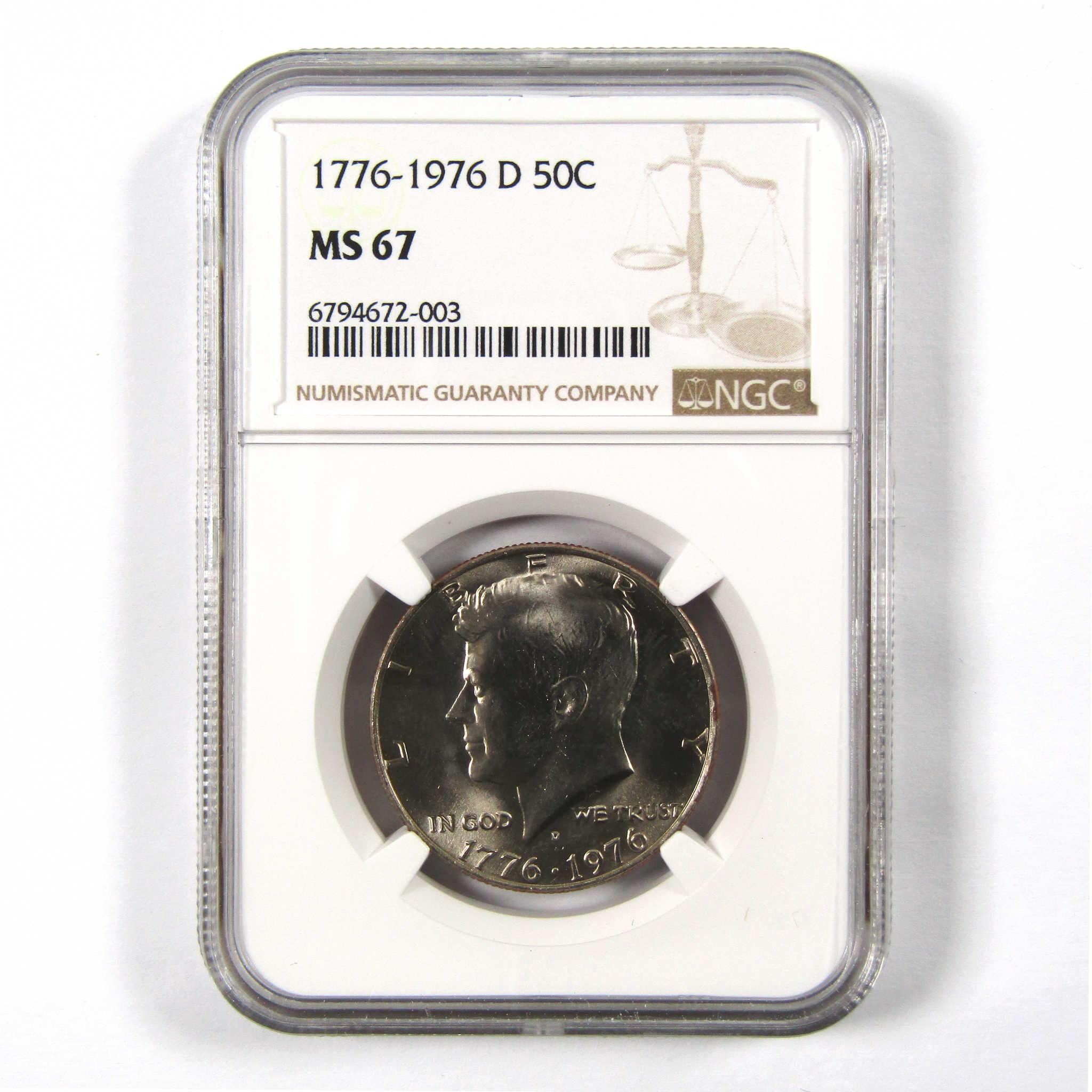 1976 D Kennedy Bicentennial 50c MS 67 NGC Clad Unc SKU:I9794