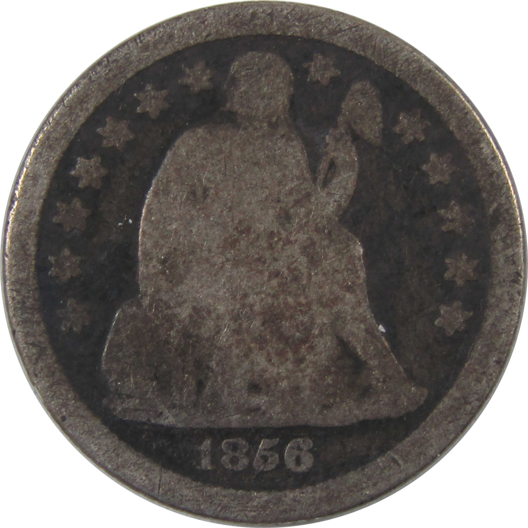 1856 O Seated Liberty Dime G Good Silver 10c Coin SKU:I18813