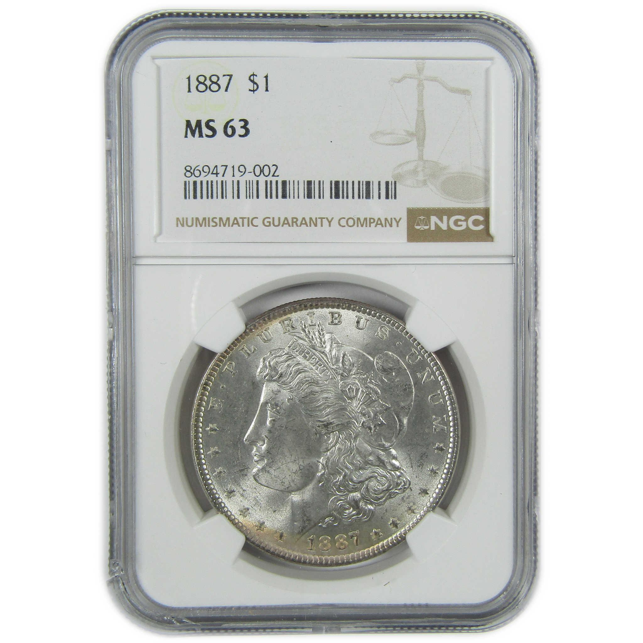 1887 Morgan Silver Dollar MS 63 NGC Uncirculated $1 Coin SKU:I27557 - Morgan coin - Morgan silver dollar - Morgan silver dollar for sale - Profile Coins & Collectibles