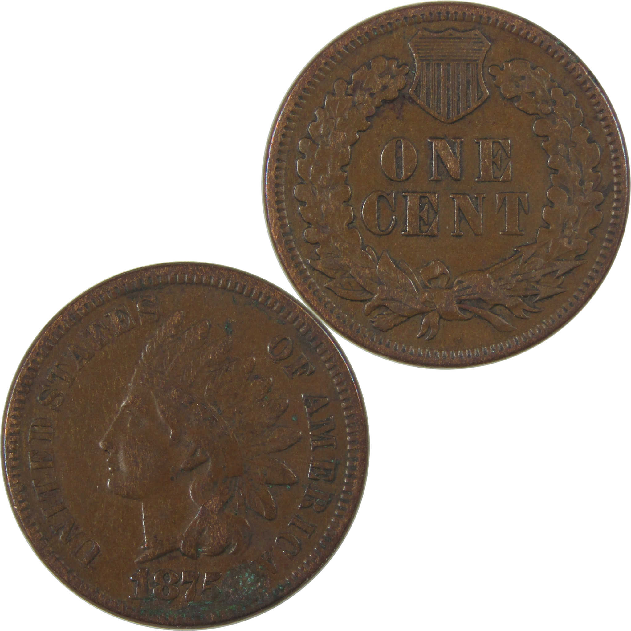 1875 Indian Head Cent VF Very Fine Details Penny 1c Coin SKU:I23261