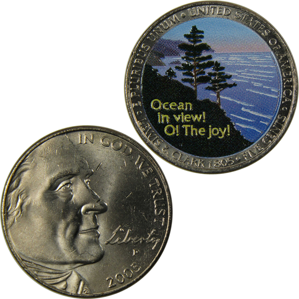 2004-2006 Colorized Jefferson Nickel 5 Coin Set Collectible