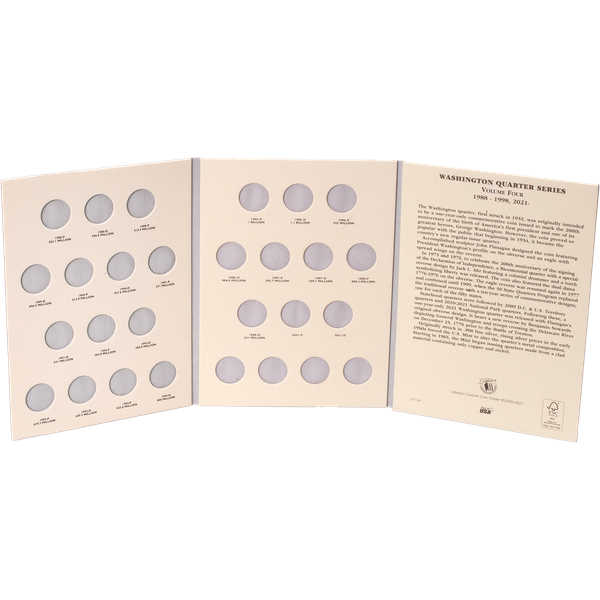 1988-1998 & 2021 Washington Quarter Folder Volume 4 Littleton Coin