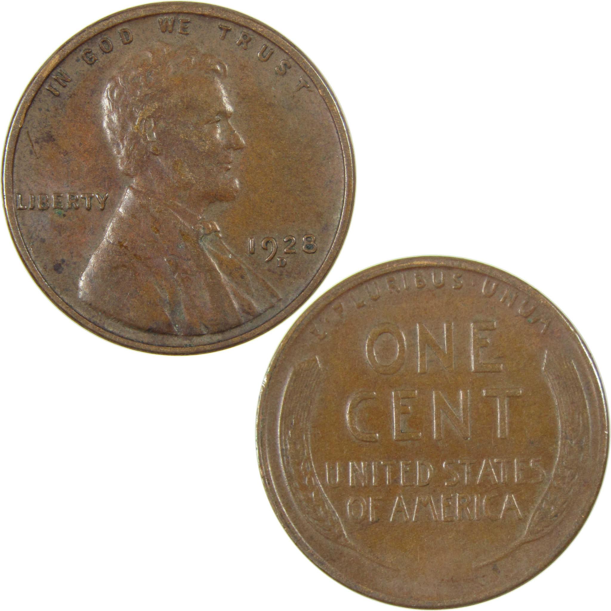 1928 D Lincoln Wheat Cent VF Very Fine Penny 1c Coin SKU:I27630