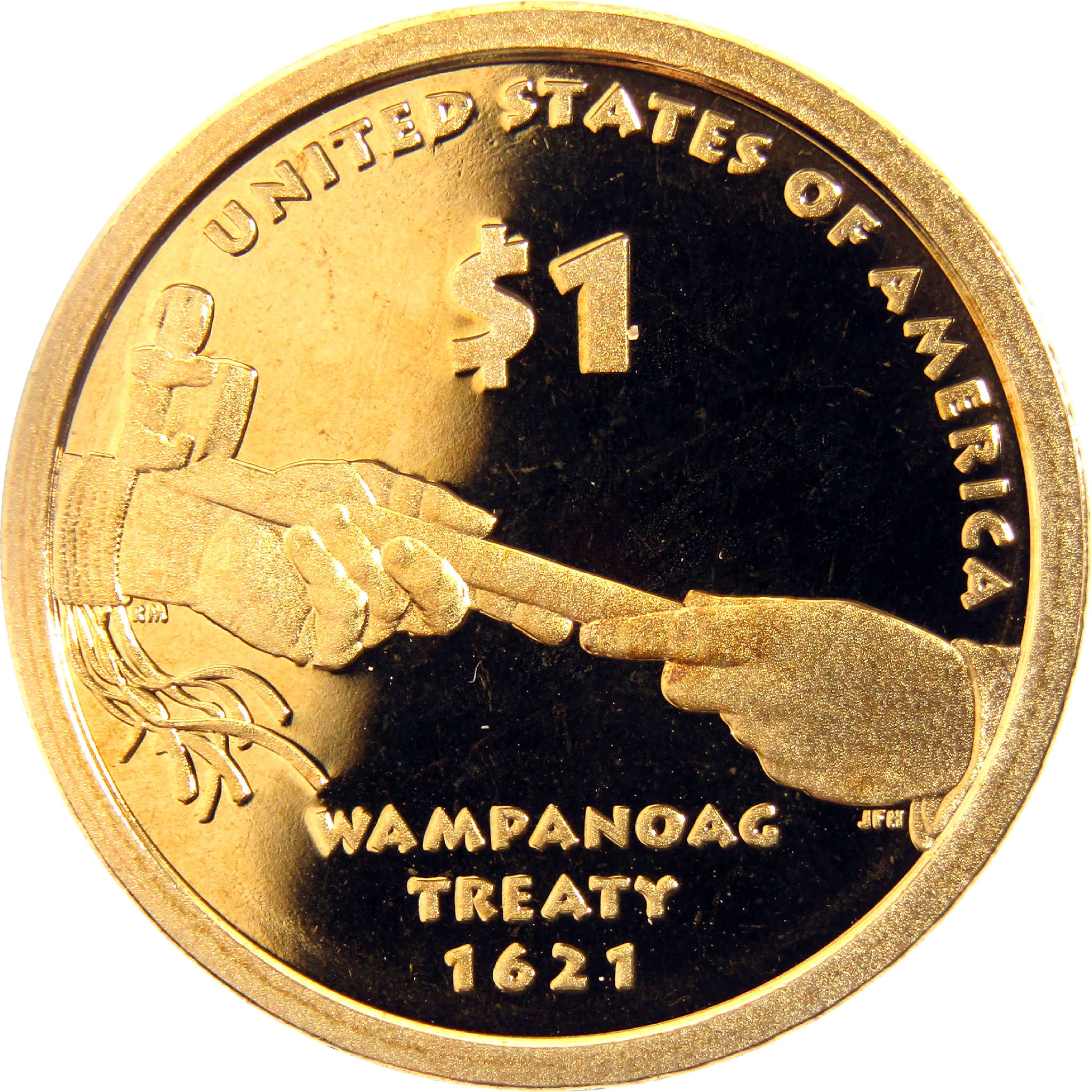 2011 S Wampanoag Treaty Native American Dollar Choice Proof $1 Coin