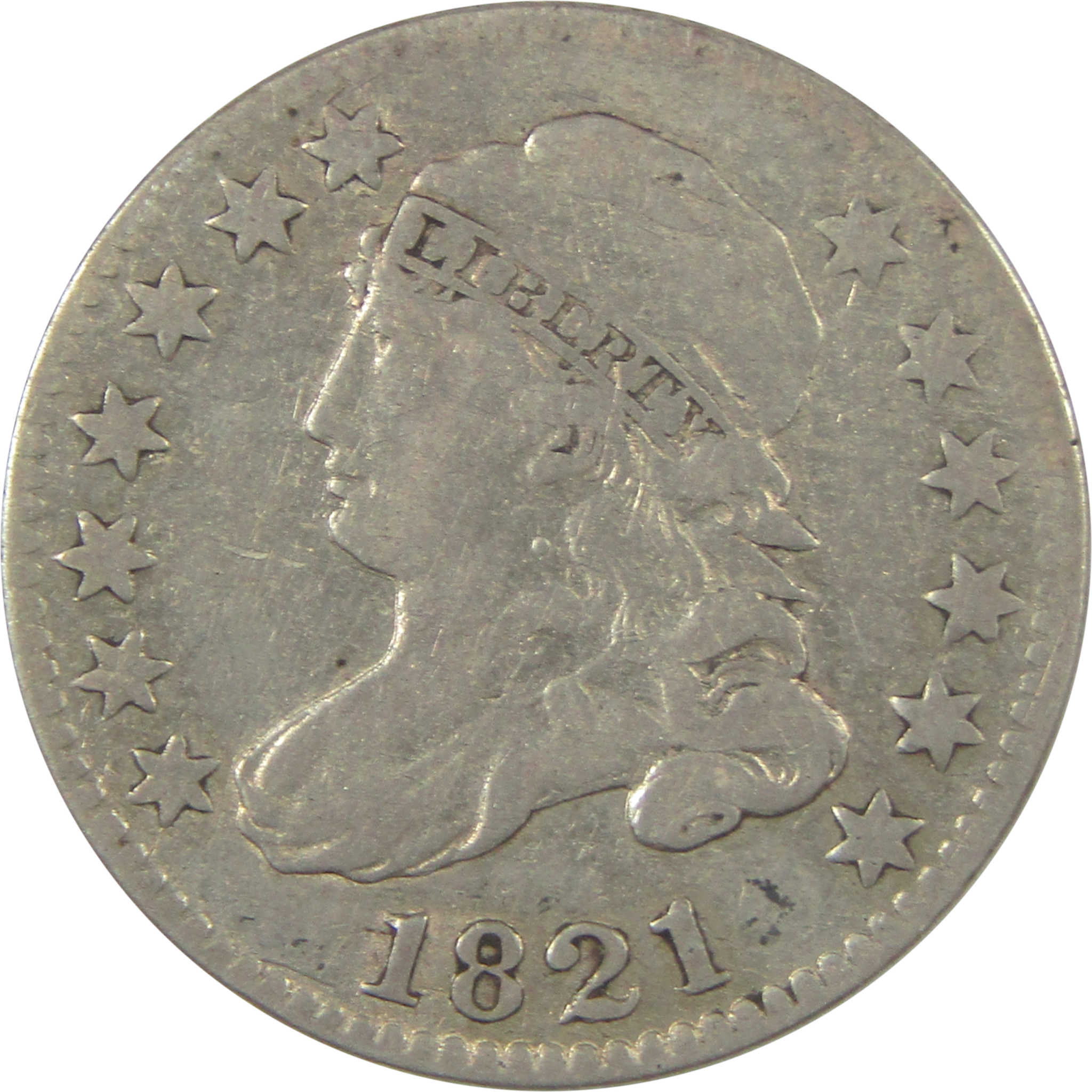 1821 Large Date Capped Bust Dime VF Very Fine Silver SKU:I20985