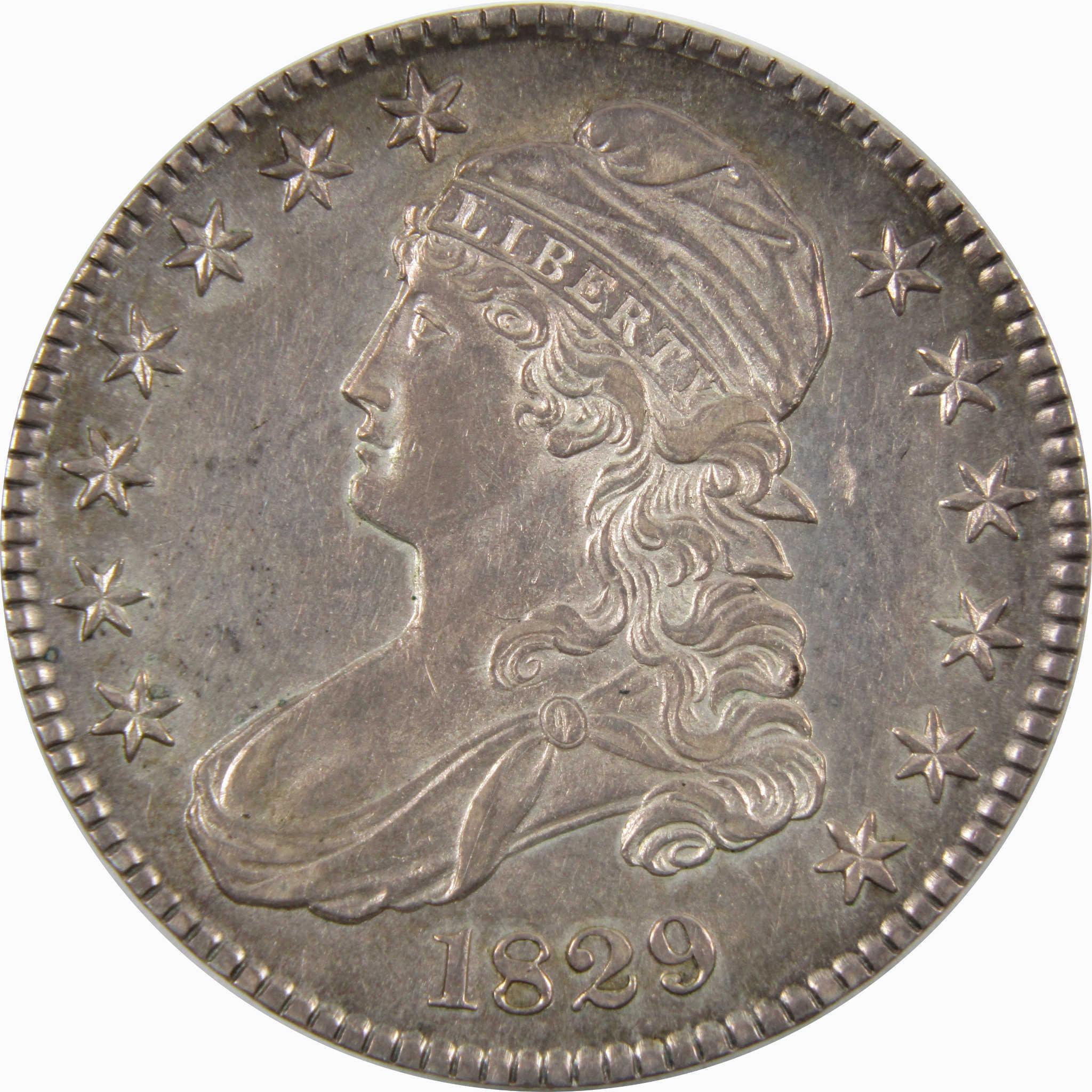 1829 Capped Bust Half Dollar Borderline Uncirculated Silver SKU:I9388