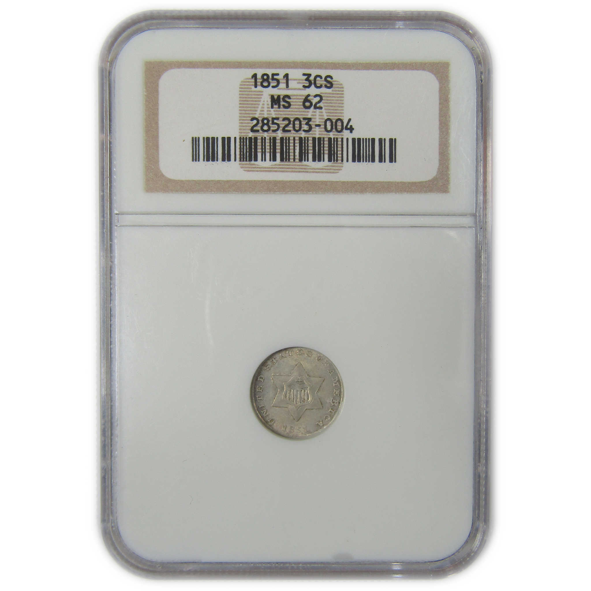 1851 Three Cent Piece MS 62 NGC Silver Trime Uncirculated SKU:I23313