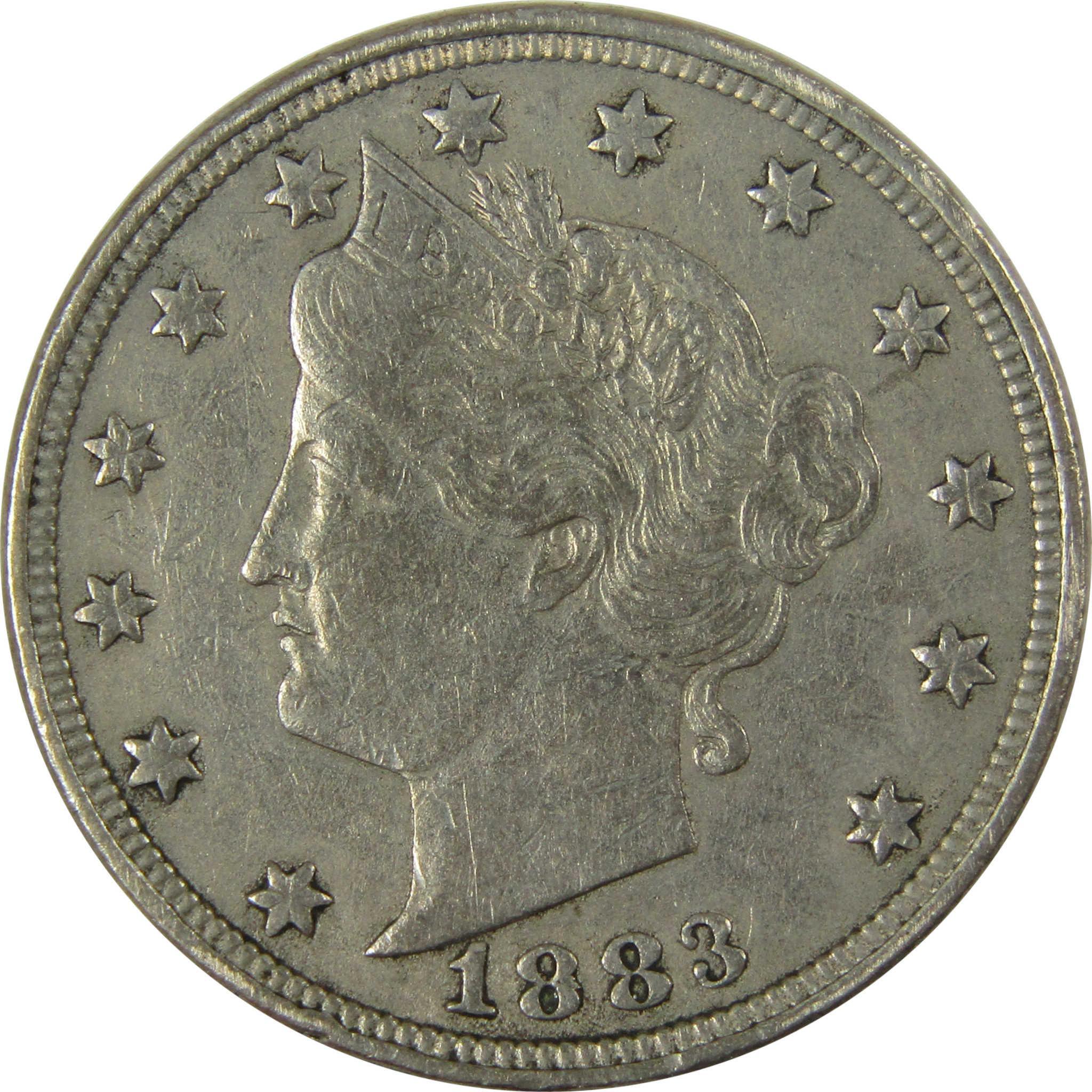 1883 No Cents Liberty Head V Nickel VF Very Fine 5c Coin SKU:I26511
