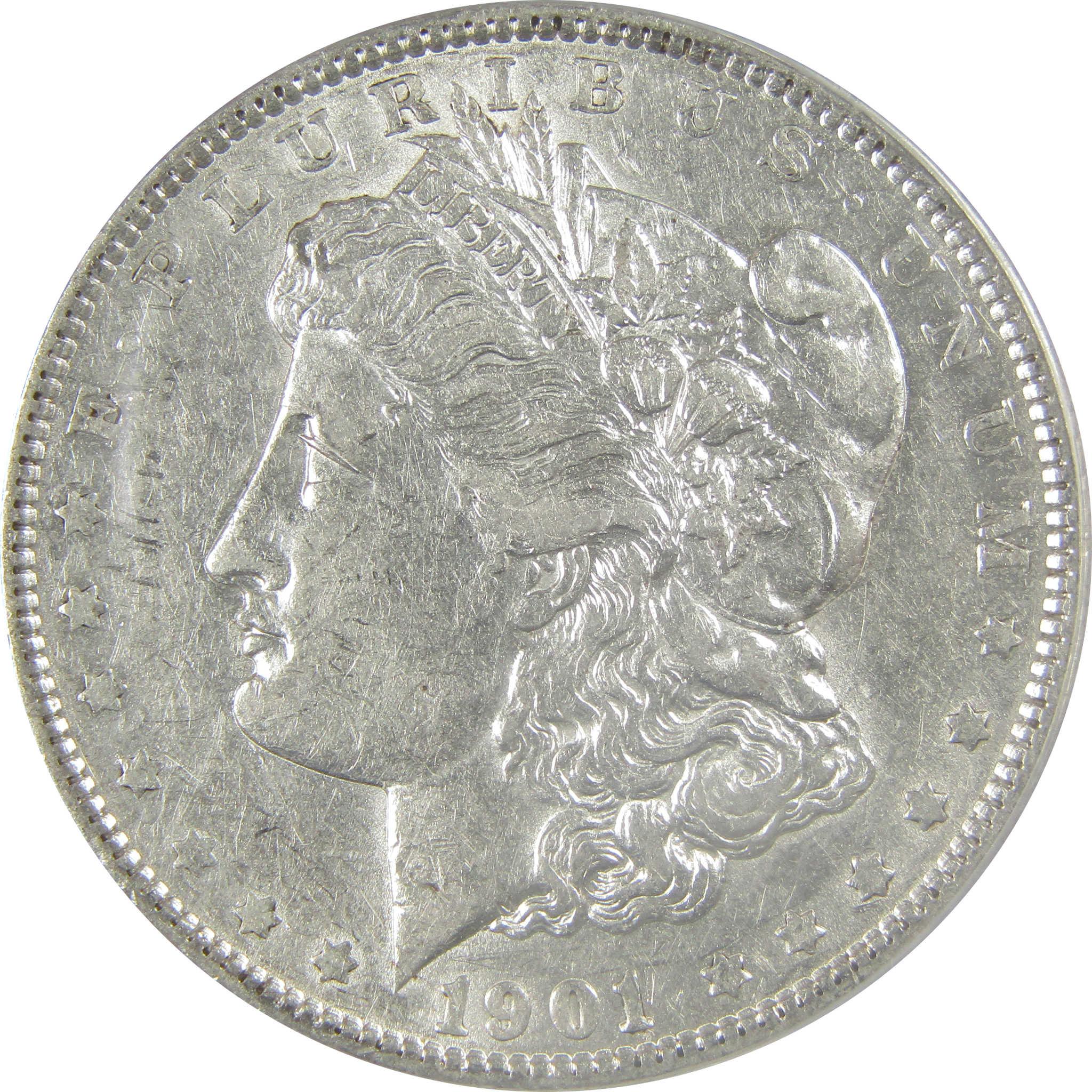 1901 Morgan Dollar AU 50 Details ANACS Silver $1 Coin SKU:I21267 - Morgan coin - Morgan silver dollar - Morgan silver dollar for sale - Profile Coins & Collectibles