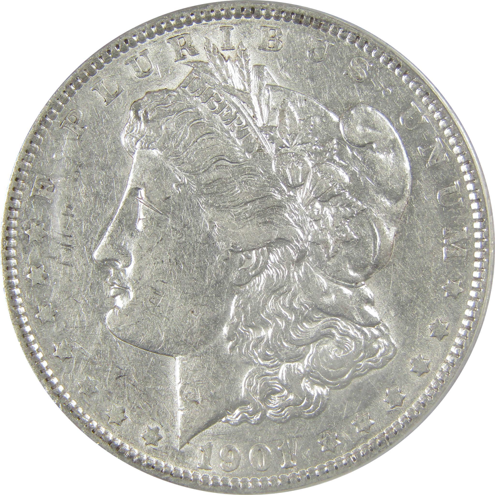 1901 Morgan Dollar AU 50 Details ANACS Silver $1 Coin SKU:I21267 - Morgan coin - Morgan silver dollar - Morgan silver dollar for sale - Profile Coins & Collectibles