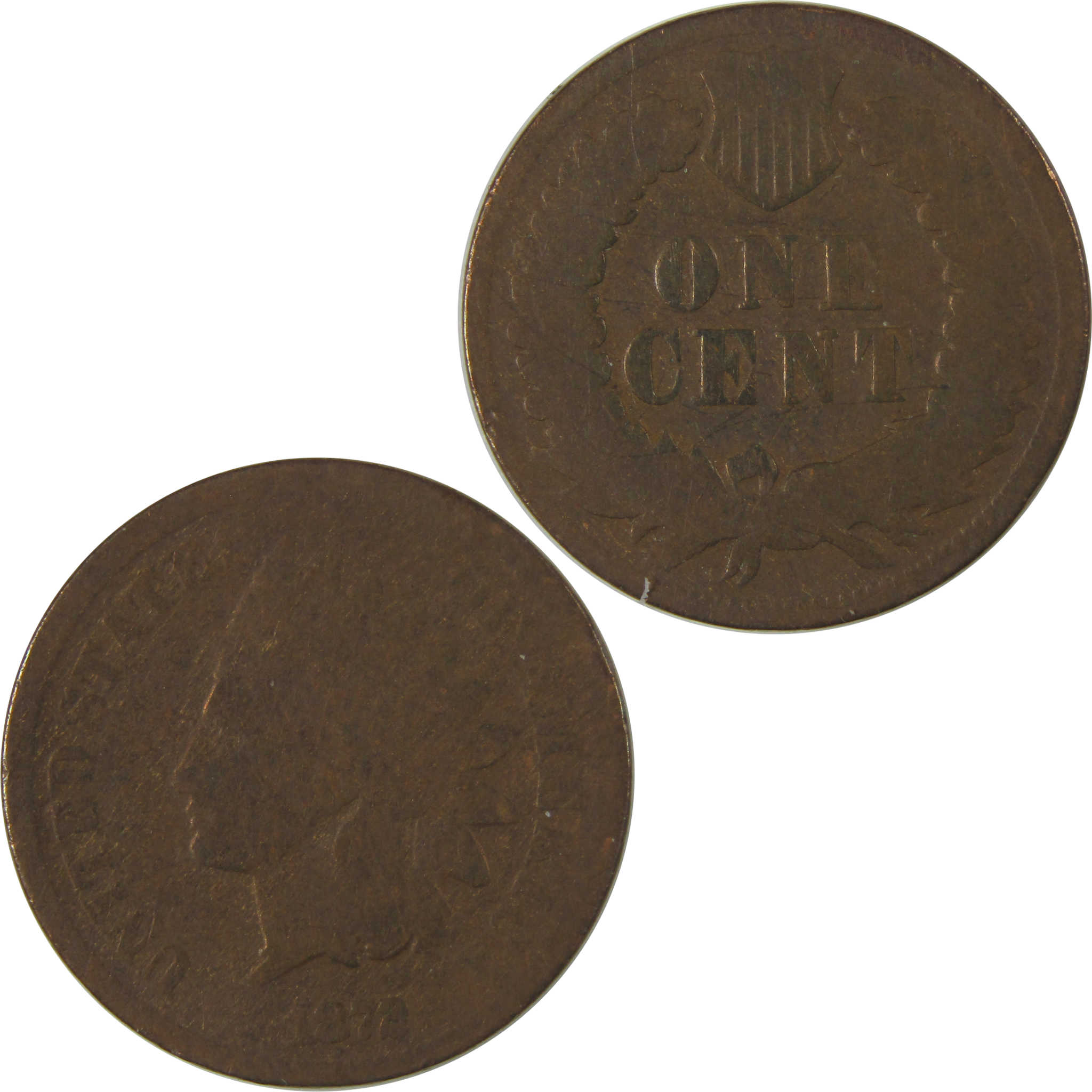 1872 Indian Head Cent AG About Good Penny 1c Coin SKU:I22741