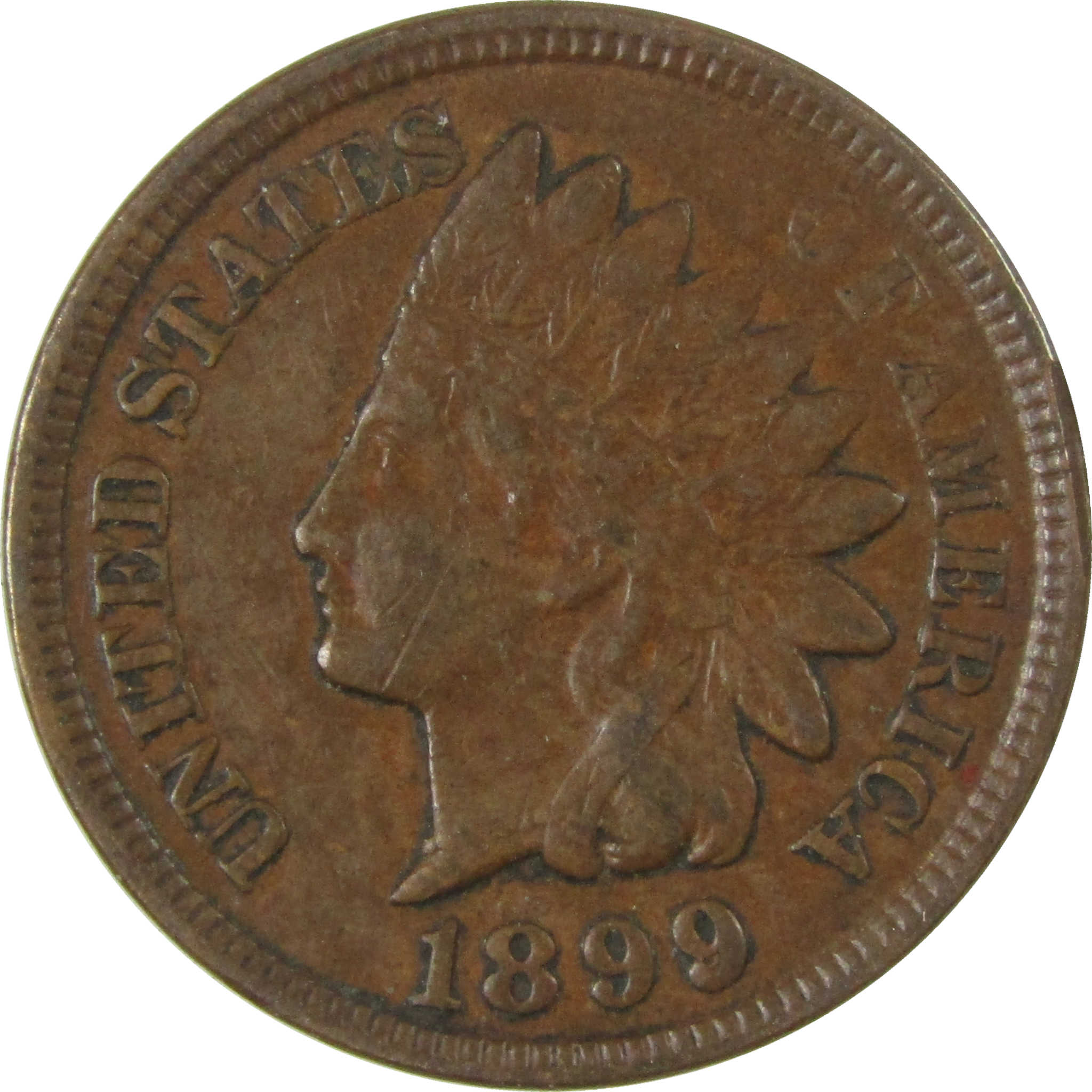 1899 Indian Head Cent VF Very Fine Penny 1c Coin SKU:I26987
