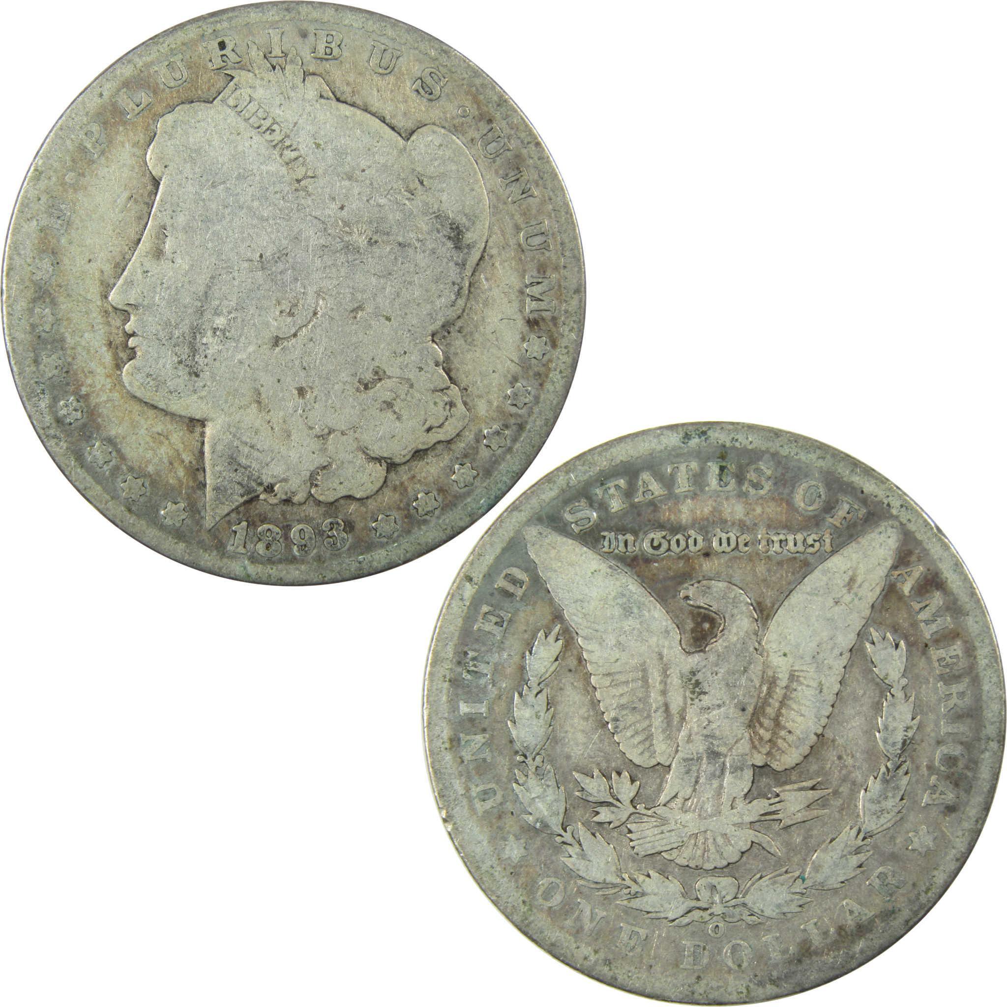 1893 O Morgan Silver Dollar AG About Good $1 Coin SKU:I25203 - Morgan coin - Morgan silver dollar - Morgan silver dollar for sale - Profile Coins & Collectibles