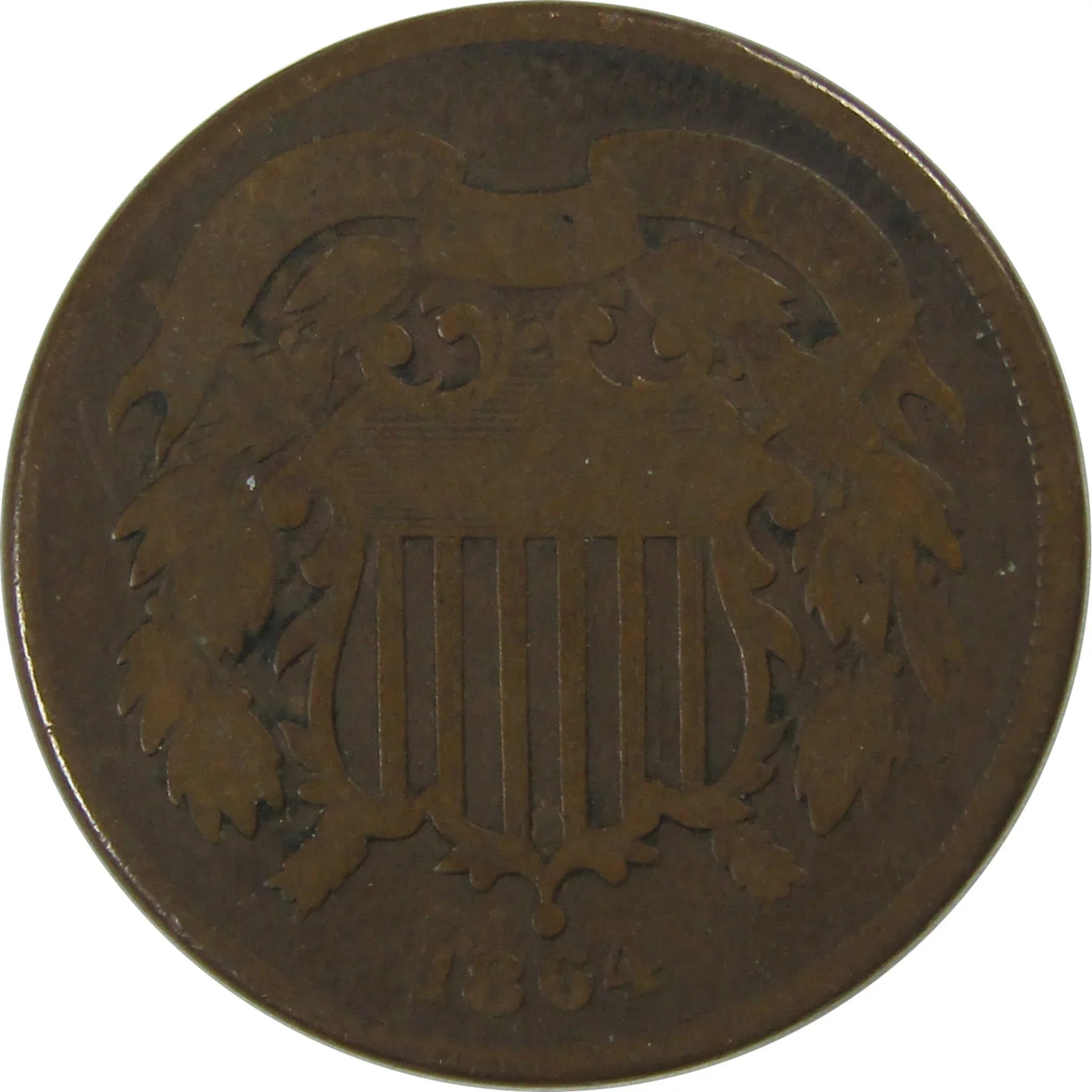 1864 Large Motto Two Cent Piece G Good 2c Coin SKU:CPC0745