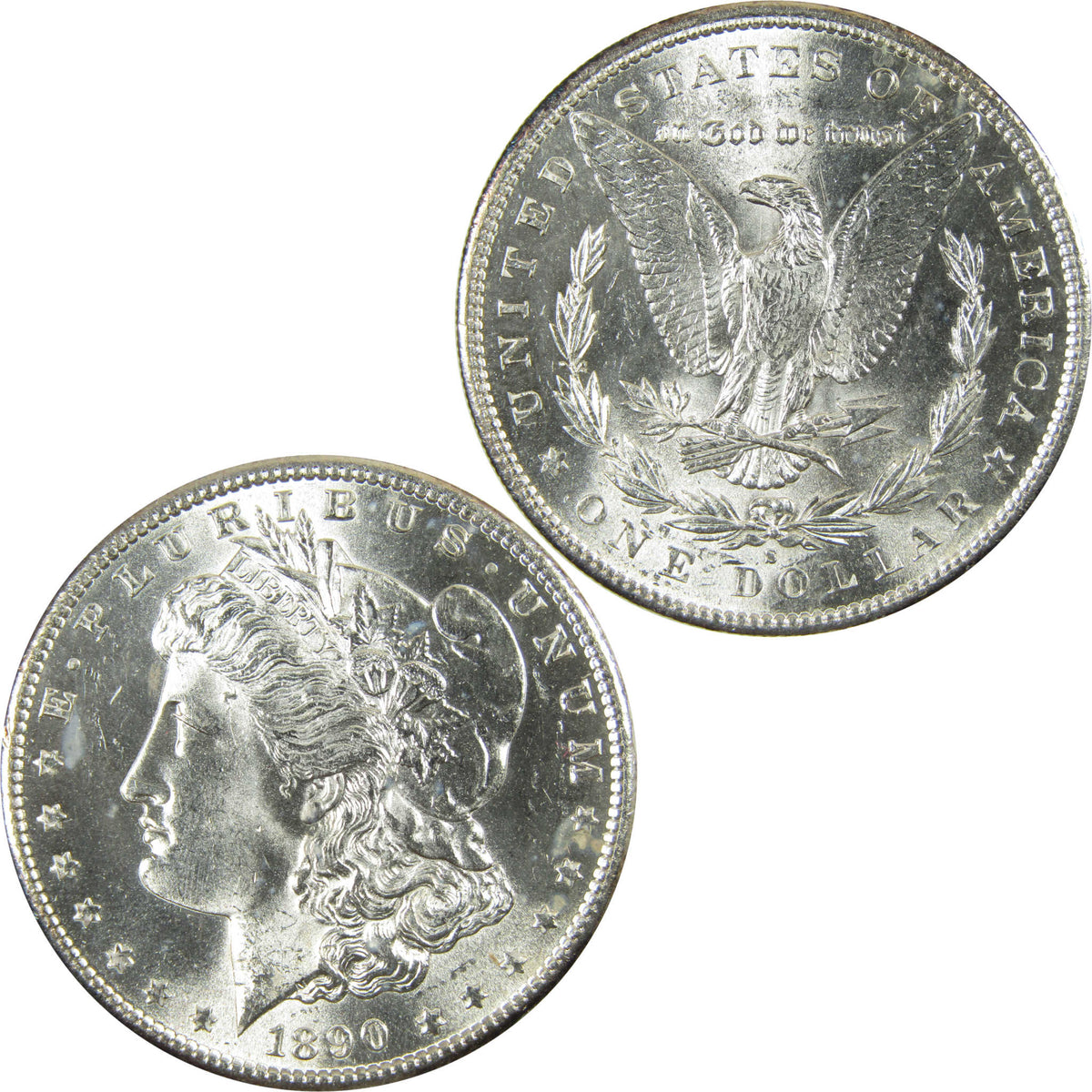 1890 S Morgan Silver Dollar Uncirculated Mint State $1 Coin SKU:CP1686