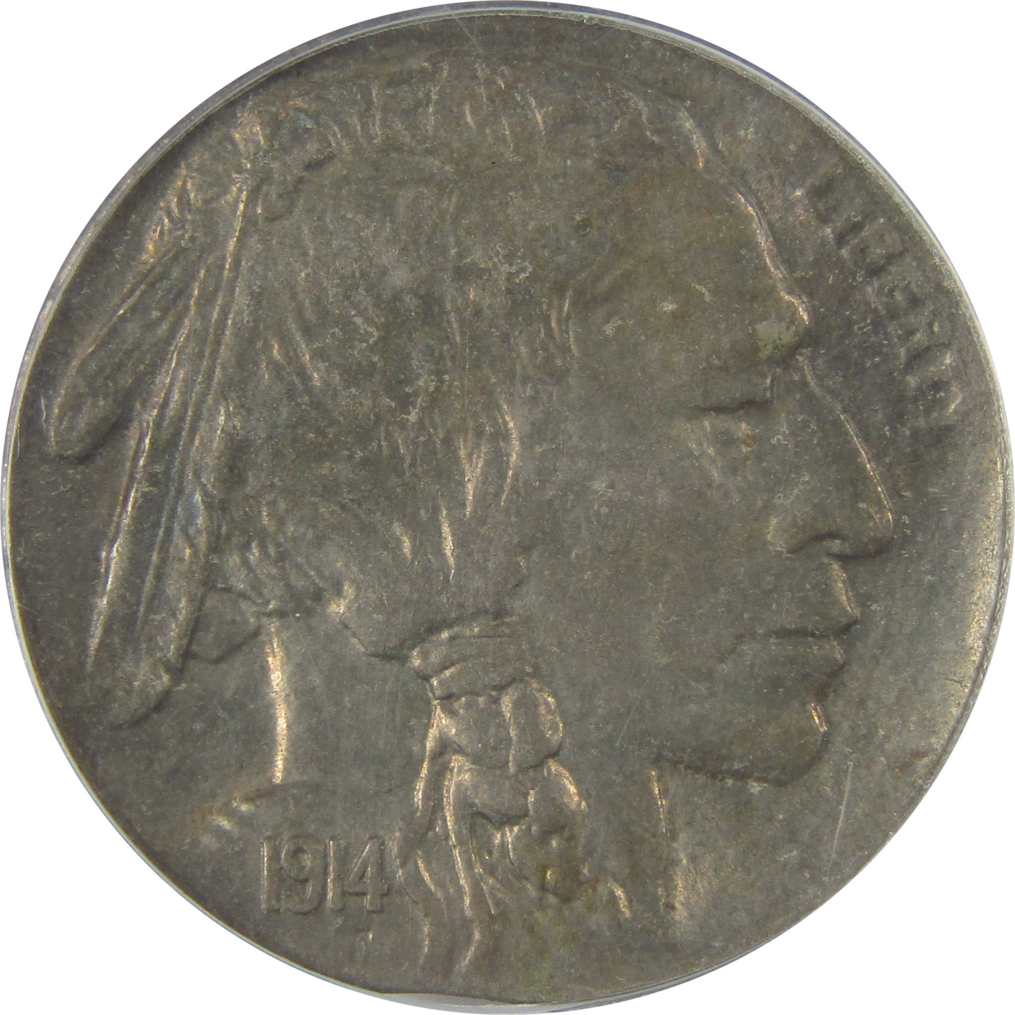 1914 S Buffalo Nickel AU 58 PCGS Clipped Planchet Error SKU:I20030