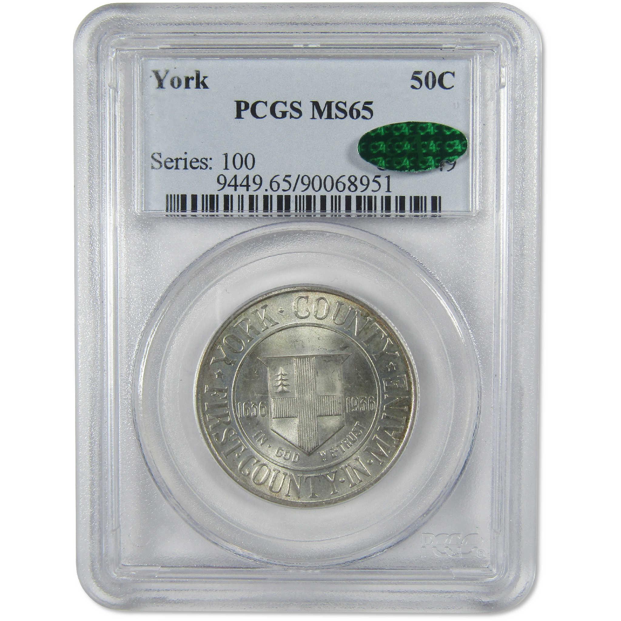 1936 York County Maine Commemorative Silver Half Dollar MS 65 PCGS CAC