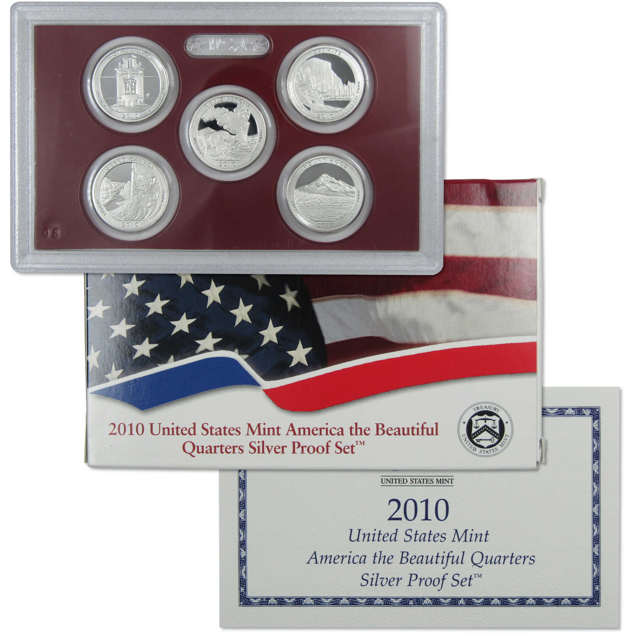 2010 America the Beautiful Quarter Silver Proof Set U.S. Mint OGP COA