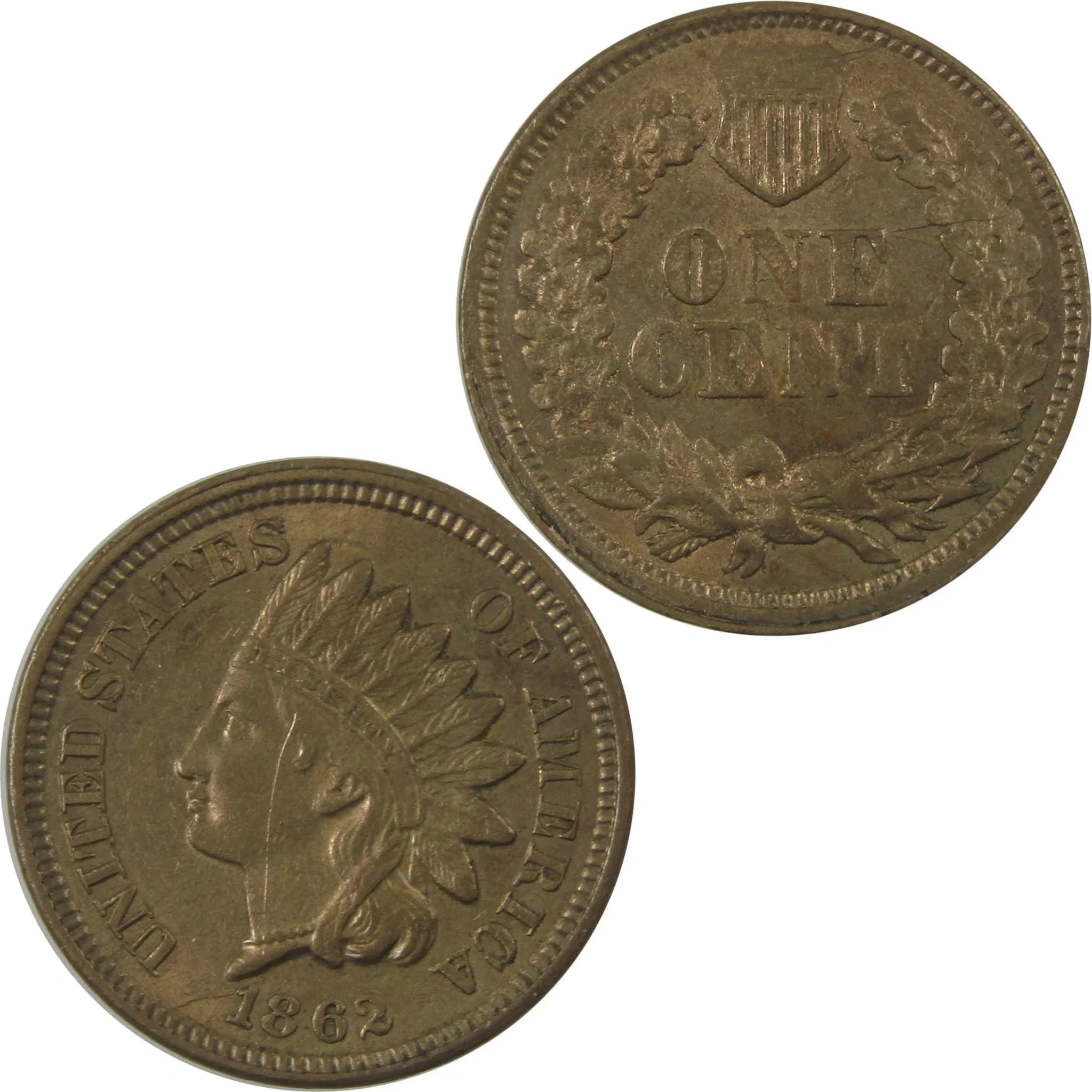 1862 Indian Head Cent CH AU Choice About Uncirculated Penny SKU:I24563