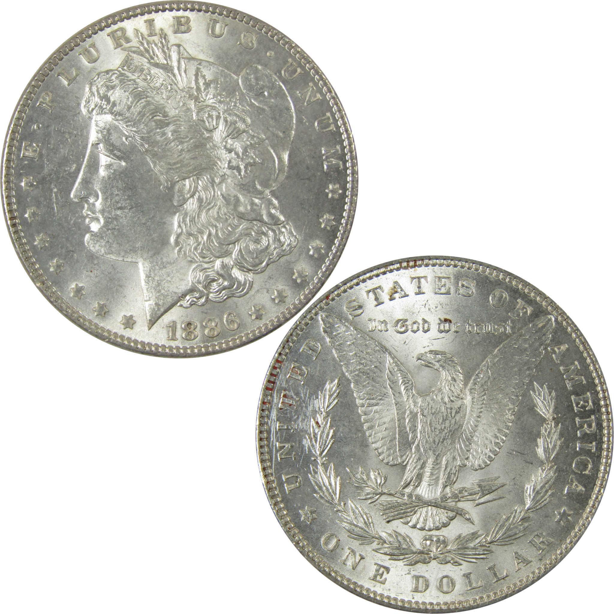 1886 Morgan Silver Dollar Borderline Uncirculated Details SKU:CP963 - Morgan coin - Morgan silver dollar - Morgan silver dollar for sale - Profile Coins & Collectibles