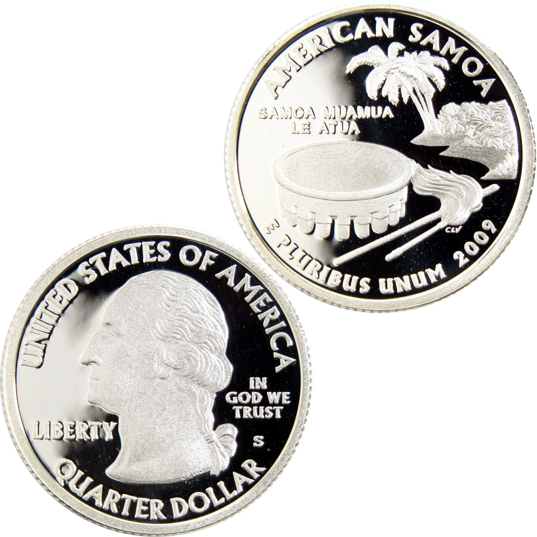 2009 S American Samoa DC & US Territories Quarter Silver Proof 25c