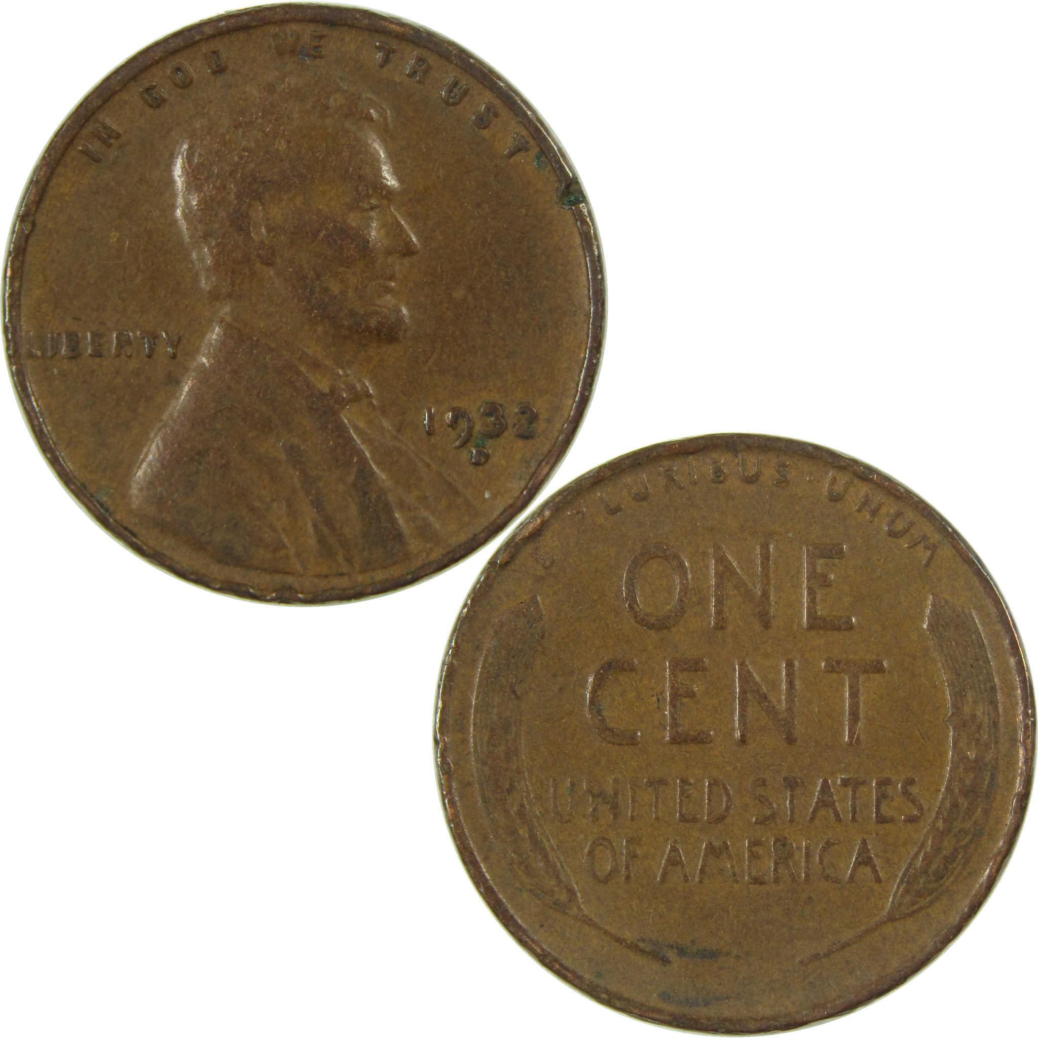 1932 D Lincoln Wheat Cent VF Very Fine Penny 1c Coin SKU:I26811