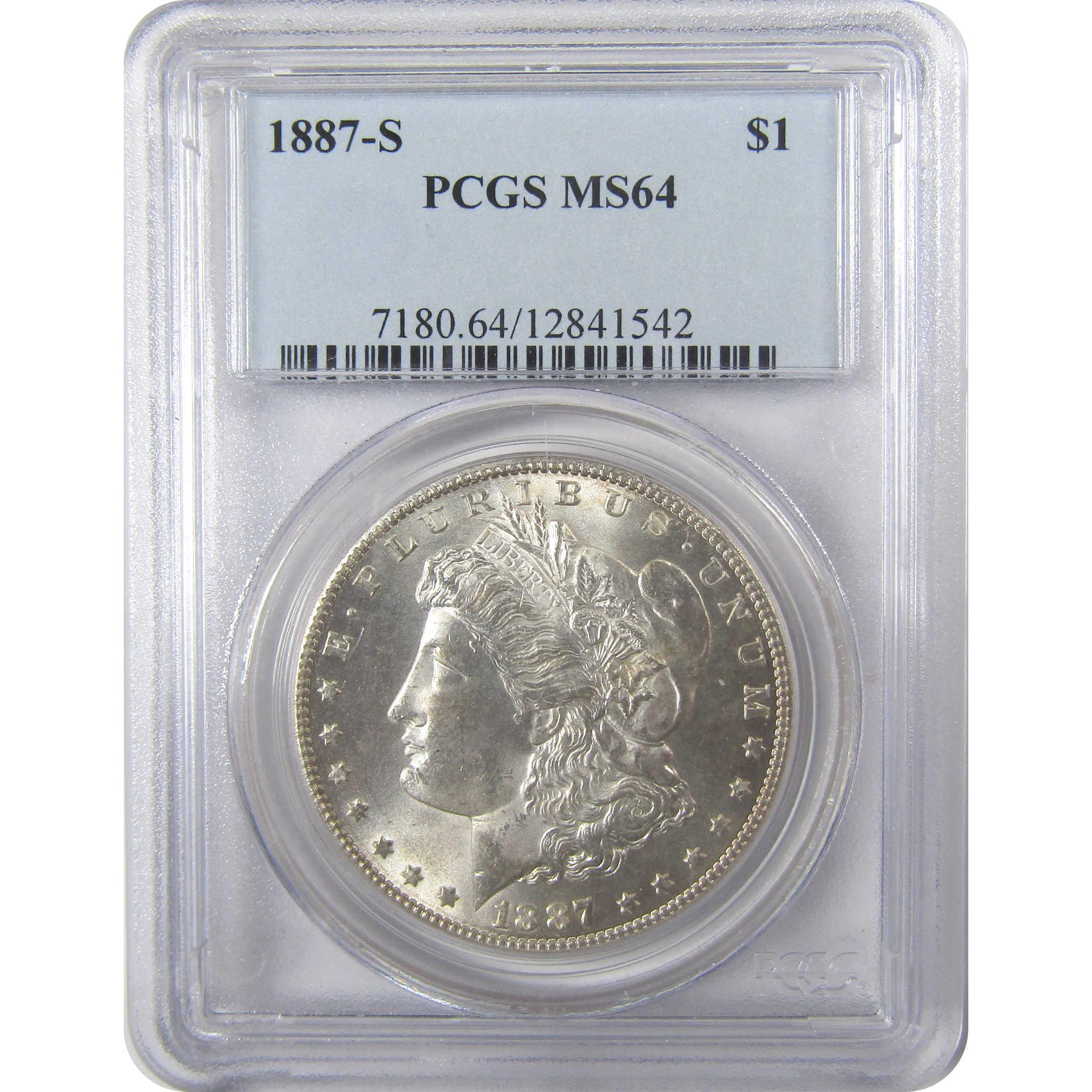 1887 S Morgan Silver Dollar MS 64 PCGS Uncirculated $1 Coin SKU:I24410 - Morgan coin - Morgan silver dollar - Morgan silver dollar for sale - Profile Coins & Collectibles