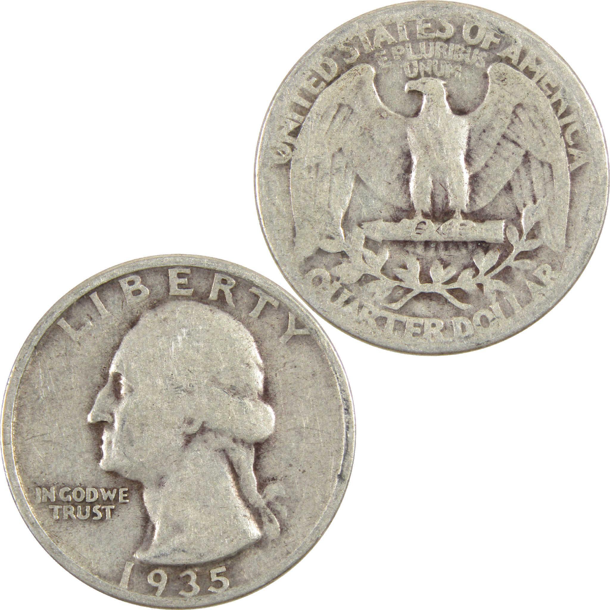 1935 Washington Quarter G Good Silver 25c Coin