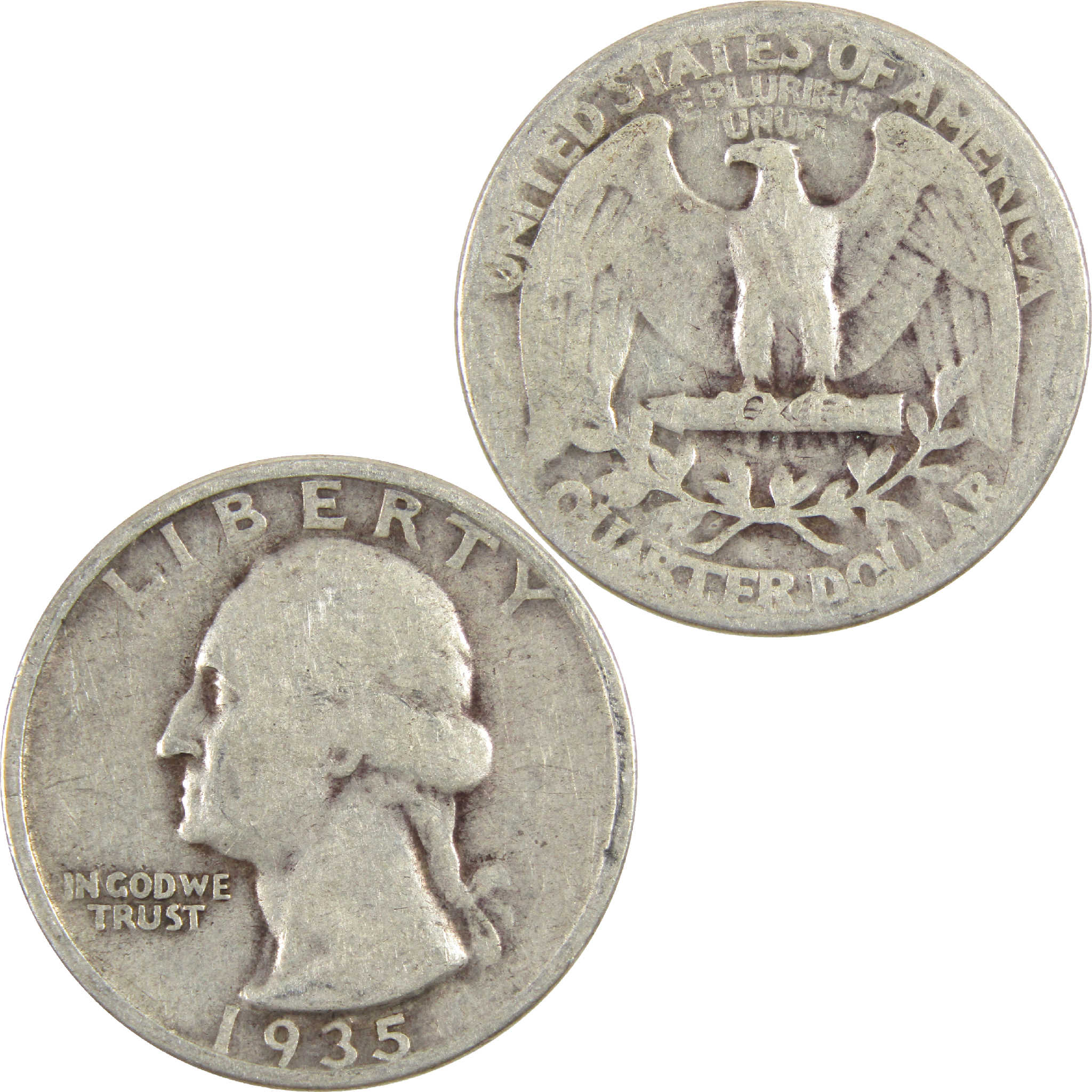 1935 Washington Quarter G Good Silver 25c Coin