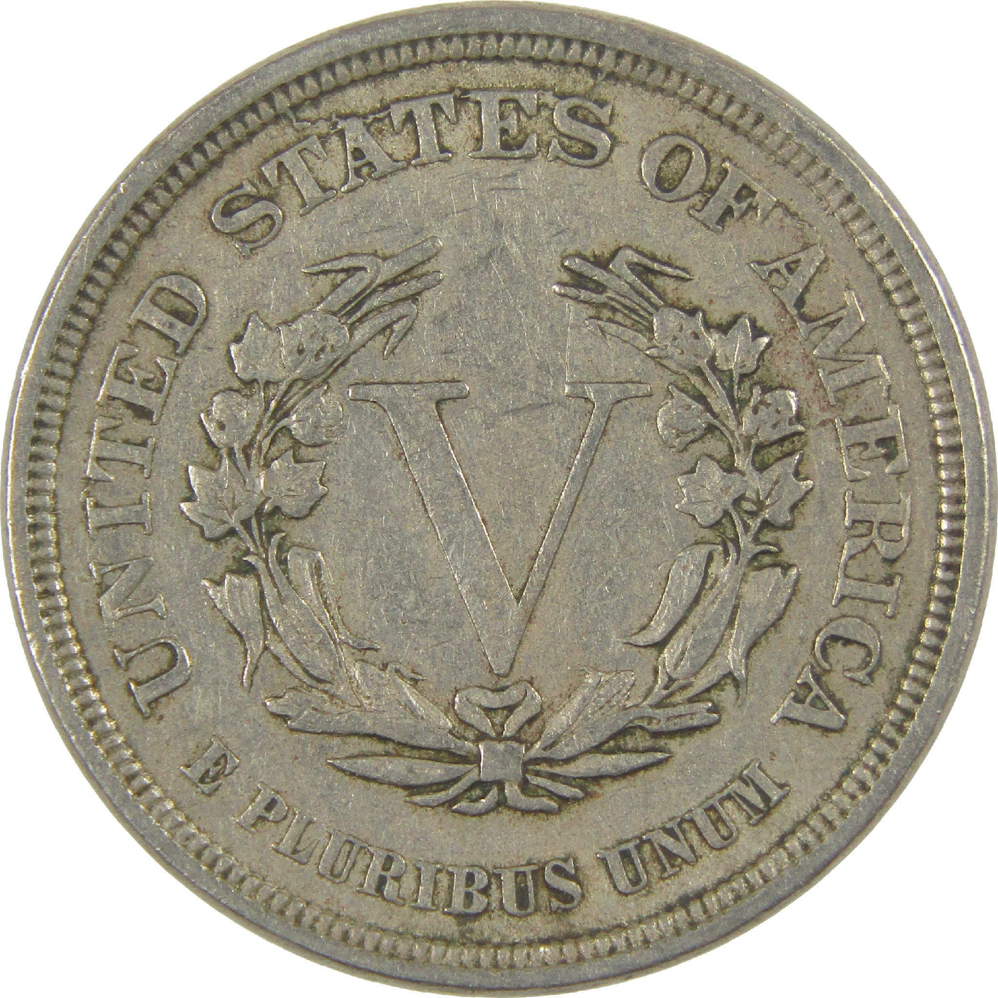 1883 No Cents Liberty Head V Nickel XF EF Extremely Fine 5c Coin