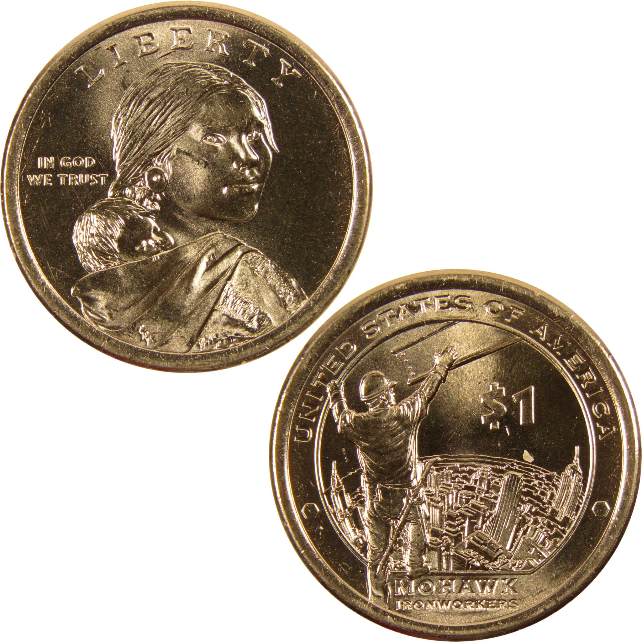 2015 D Mohawk Ironworkers Native American Dollar BU Uncirculated $1