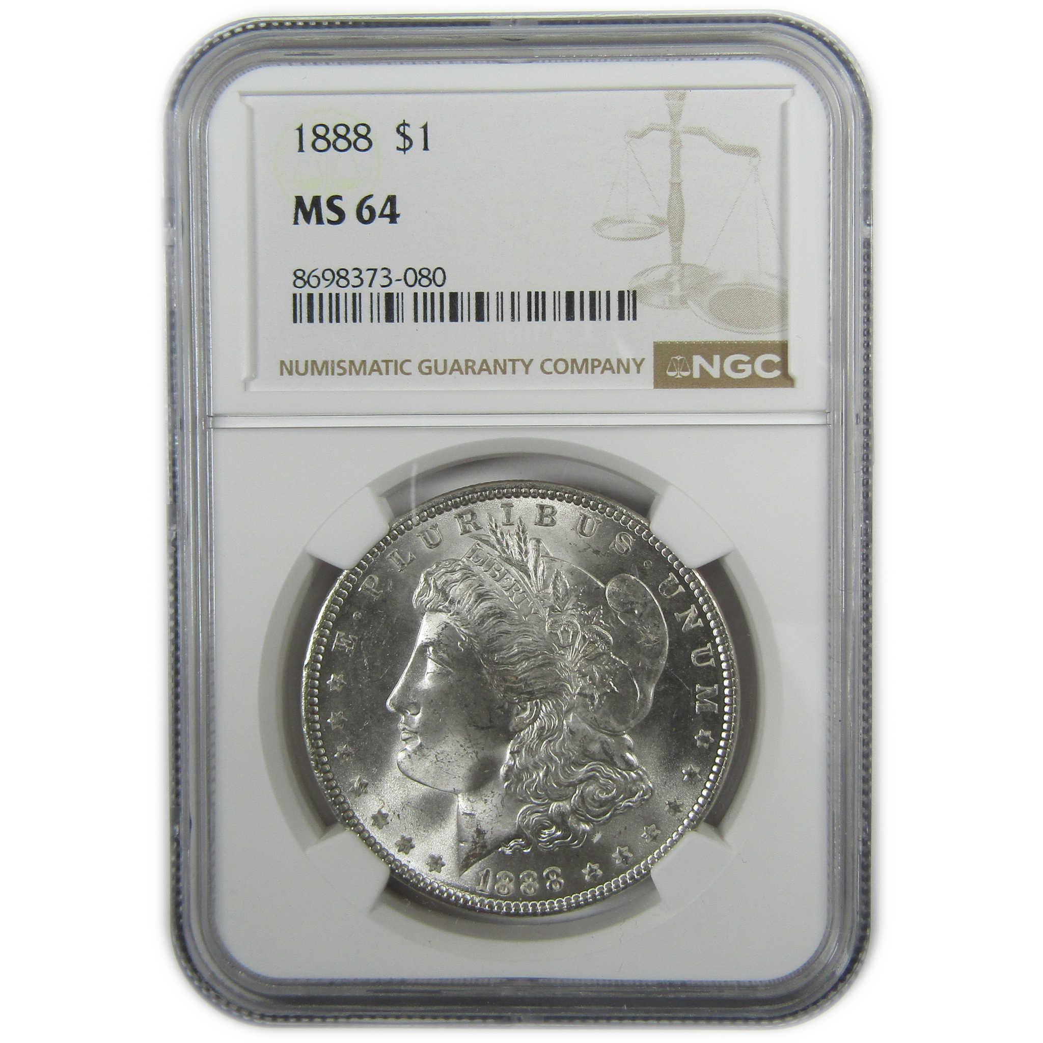 1888 Morgan Silver Dollar MS 64 NGC Uncirculated $1 Coin SKU:I27897 - Morgan coin - Morgan silver dollar - Morgan silver dollar for sale - Profile Coins & Collectibles