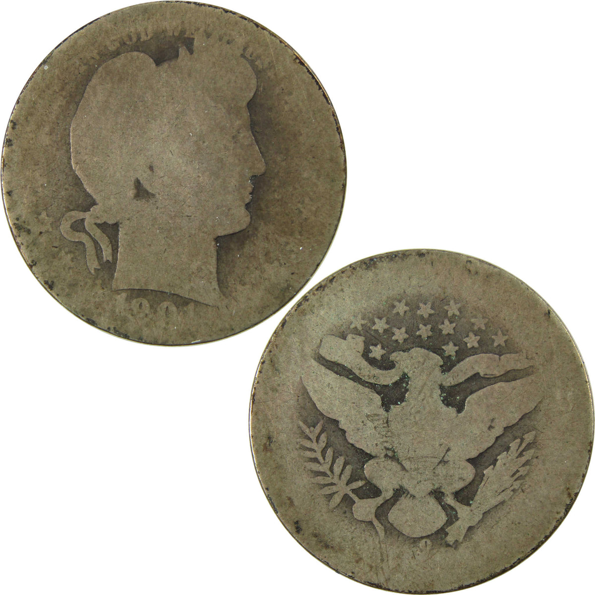 1901 O Barber Silver Quarter AG About Good 25c Coin SKU:I28530