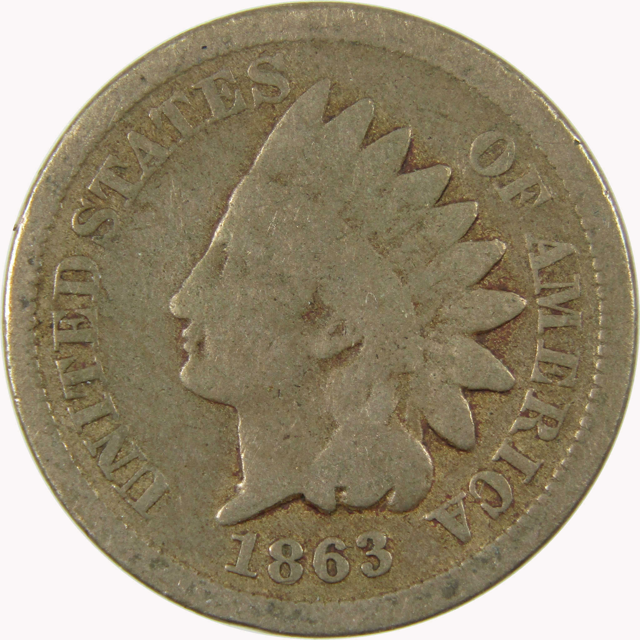 1863 Indian Head Cent G Good Penny 1c Coin SKU:CP1100