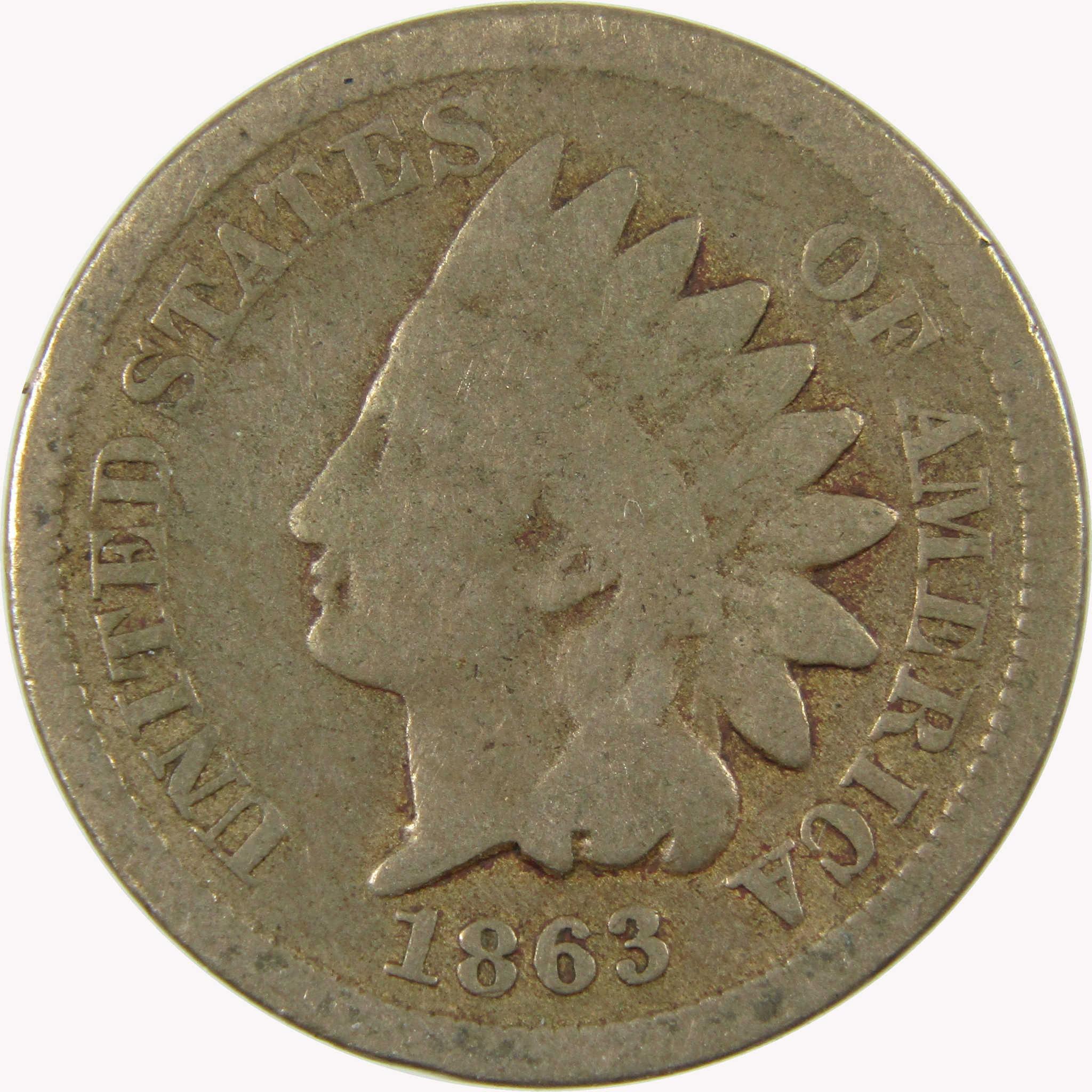 1863 Indian Head Cent G Good Penny 1c Coin SKU:CP1100