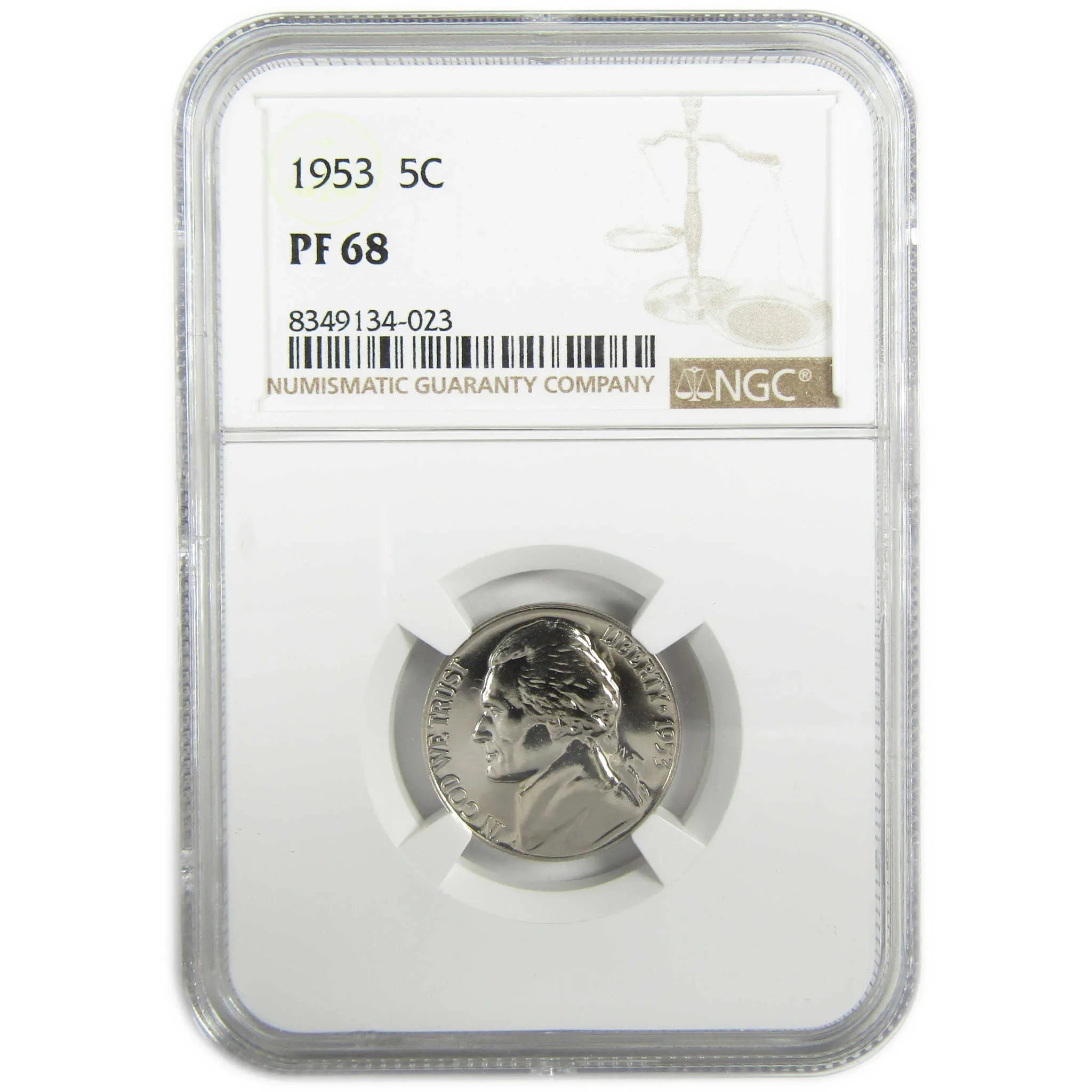 1953 Jefferson Nickel PF 68 NGC Proof 5c Coin Collectible SKU:I27351